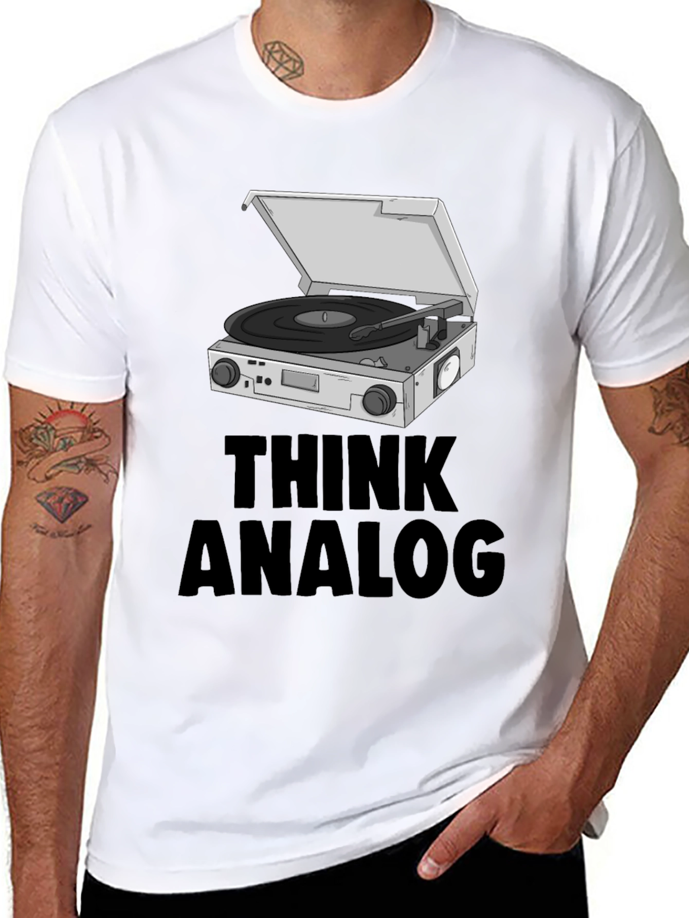 Think Analog Black Graphic T-Shirt