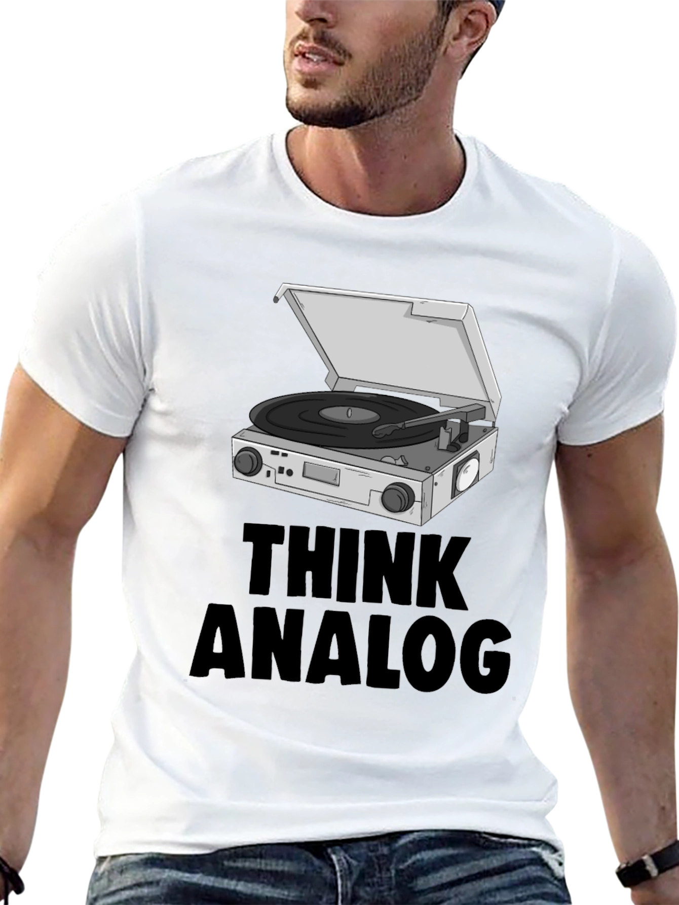 Think Analog Black Graphic T-Shirt