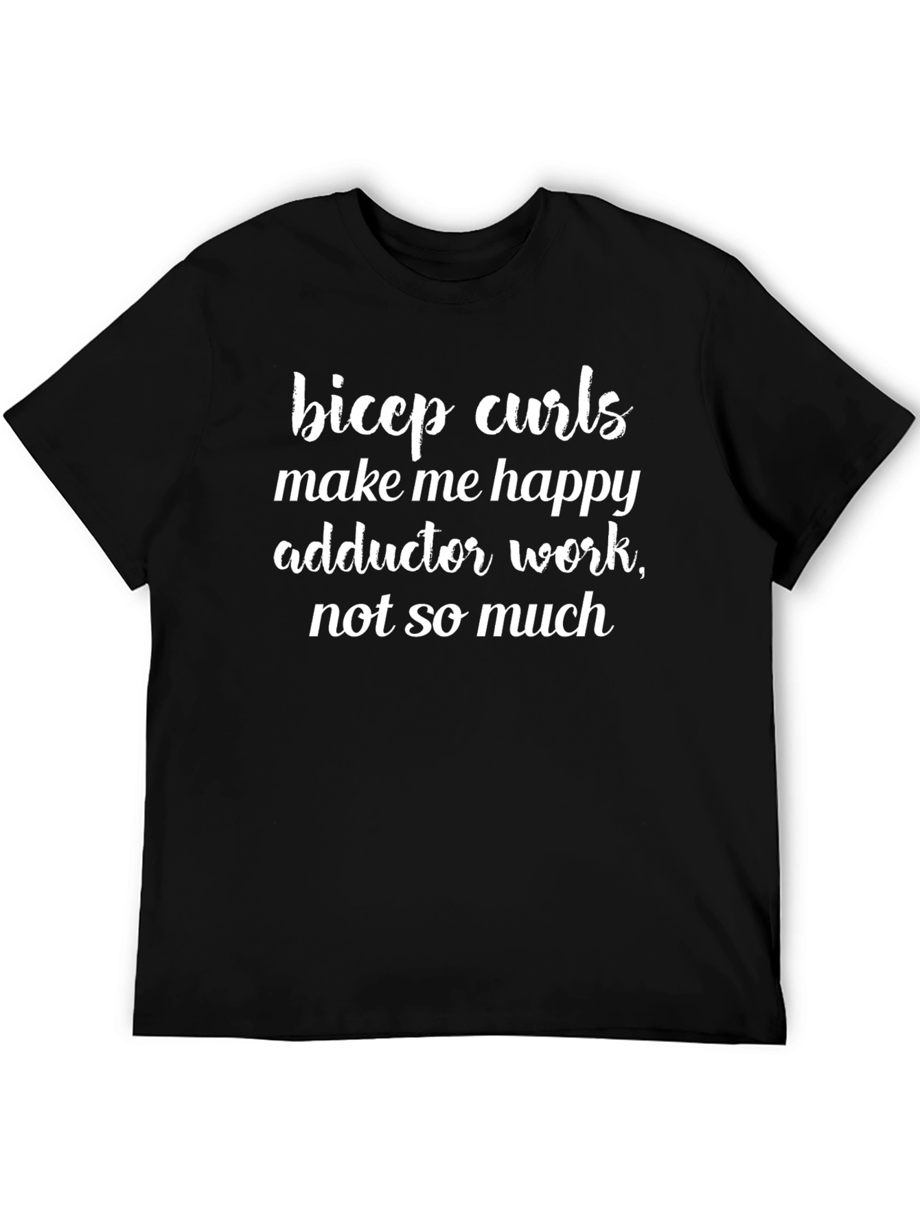 Bicep Curls Happy Black Graphic T-Shirt
