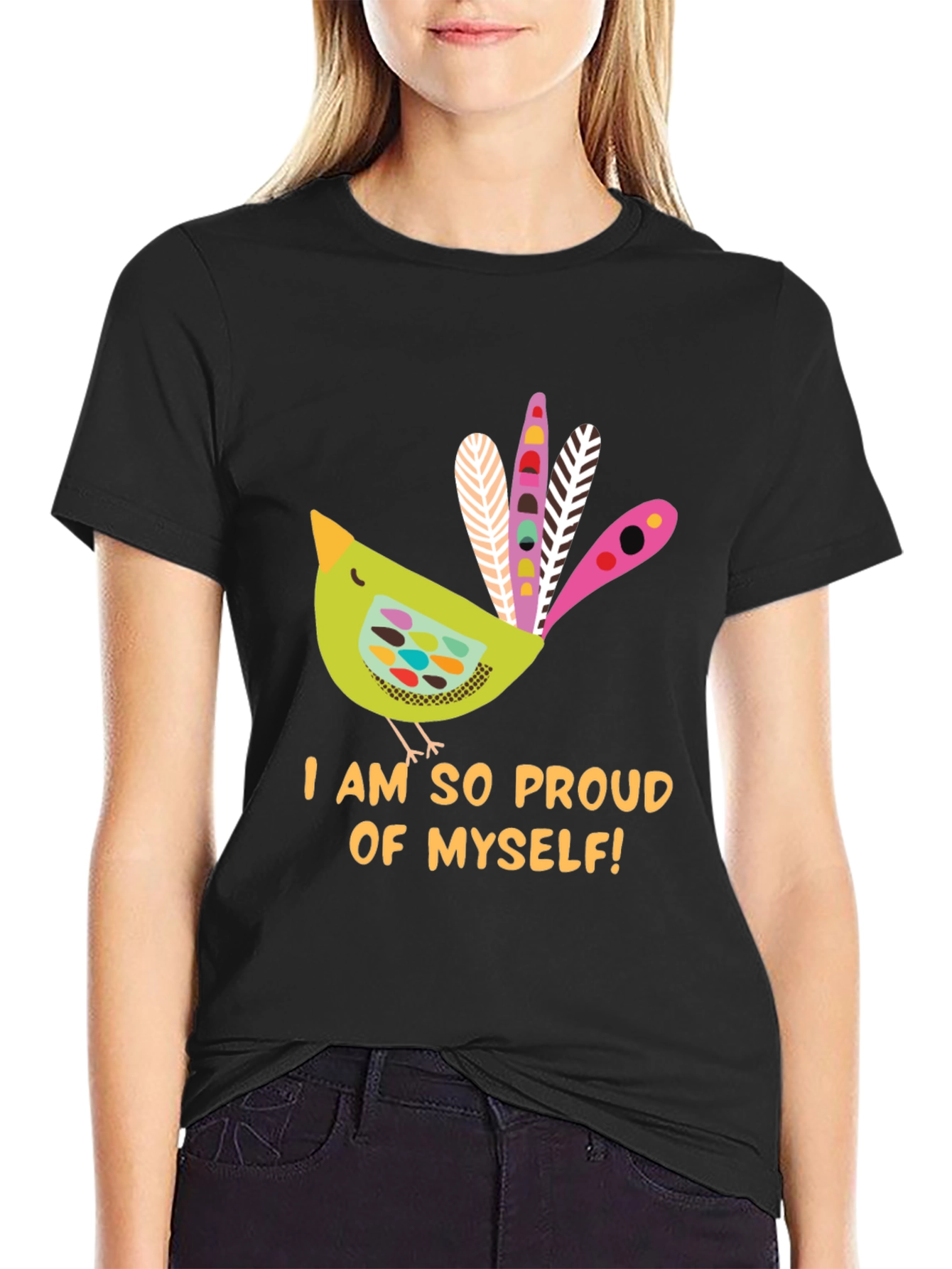 Proud Bird Graphic Tee - Black Unisex T-Shirt