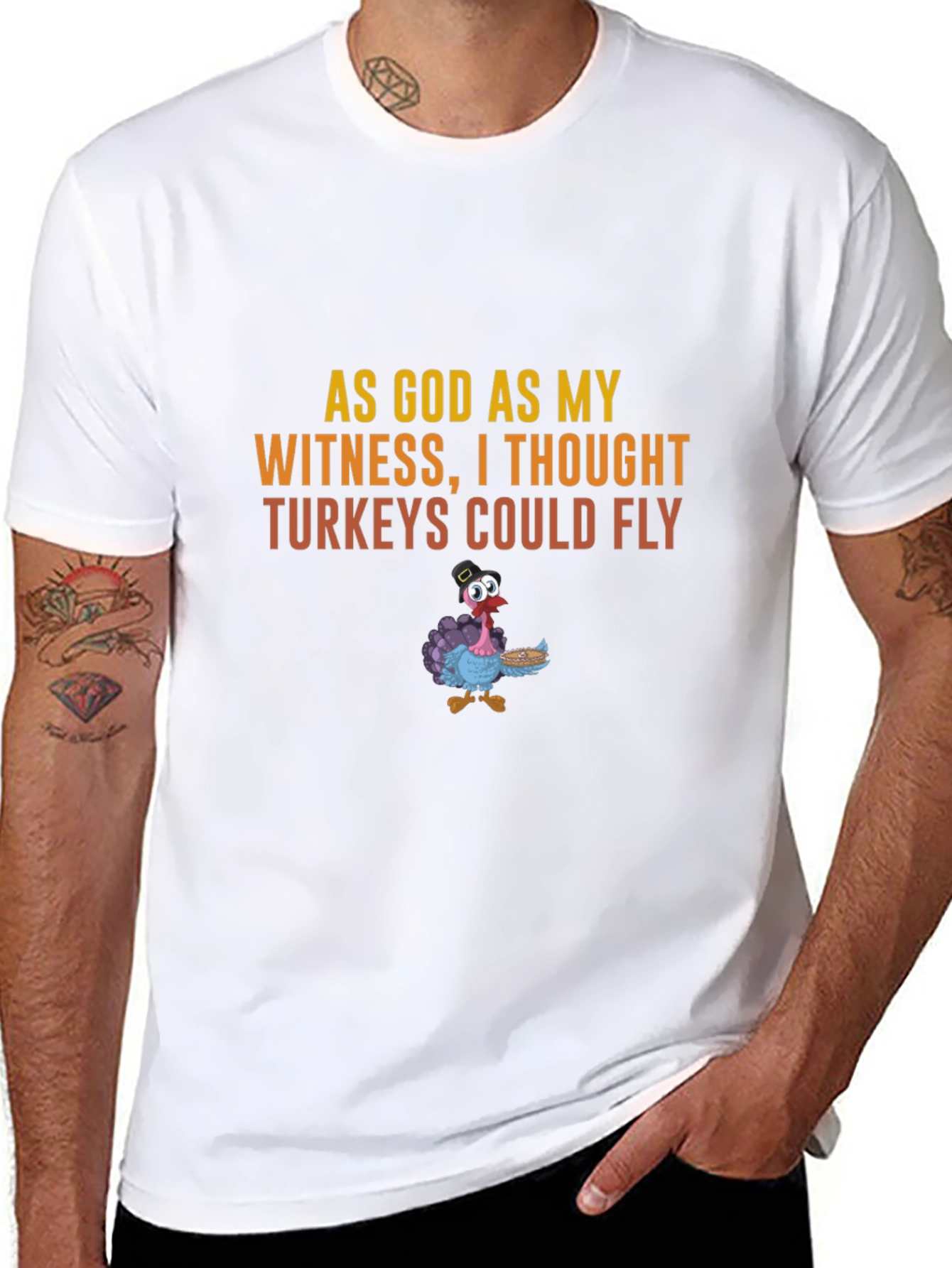Funny Thanksgiving Turkey Graphic T-Shirt