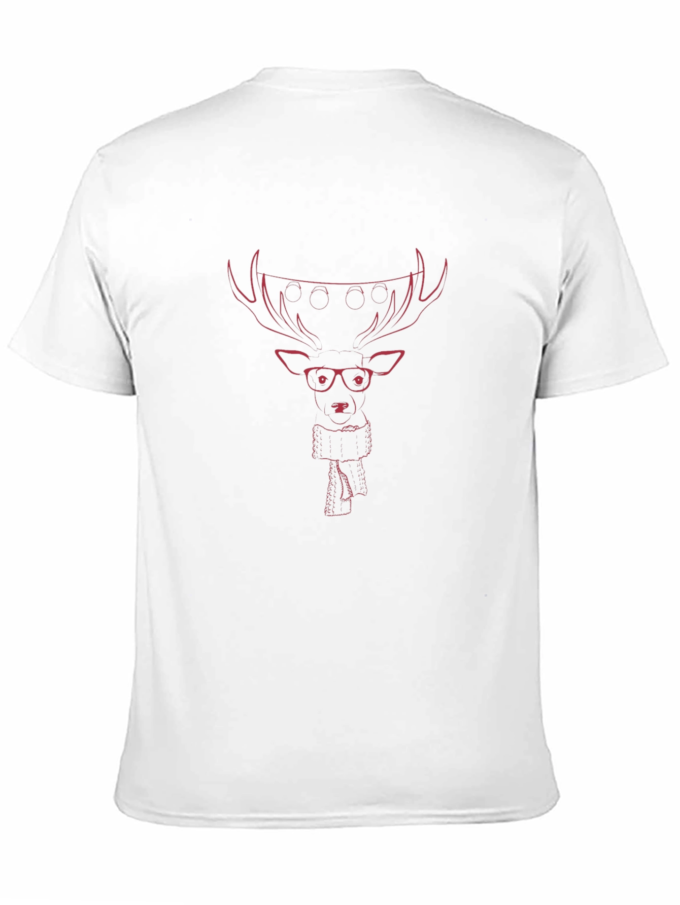 Mens Black T-Shirt with Reindeer Graphic