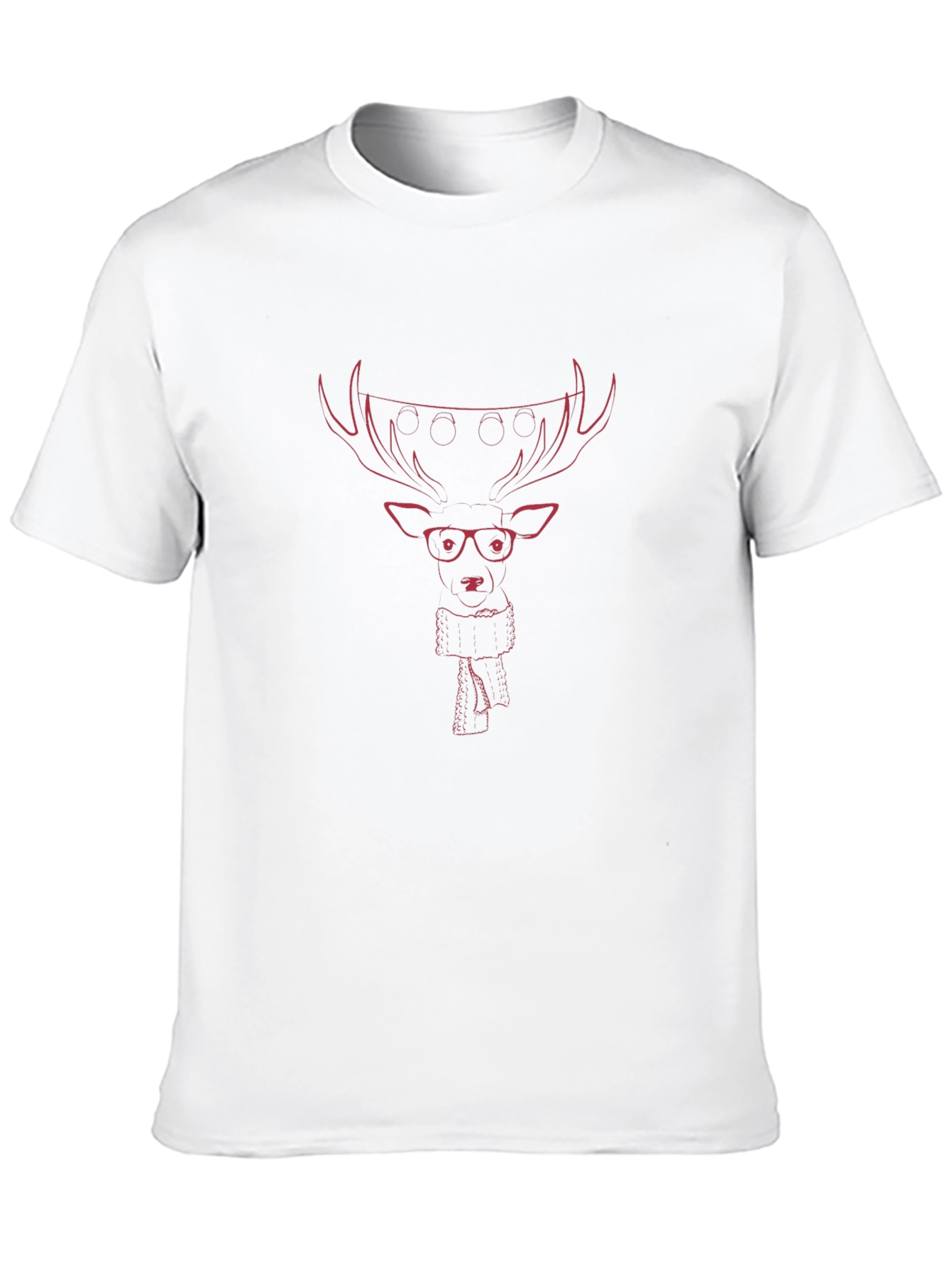 Mens Black T-Shirt with Reindeer Graphic