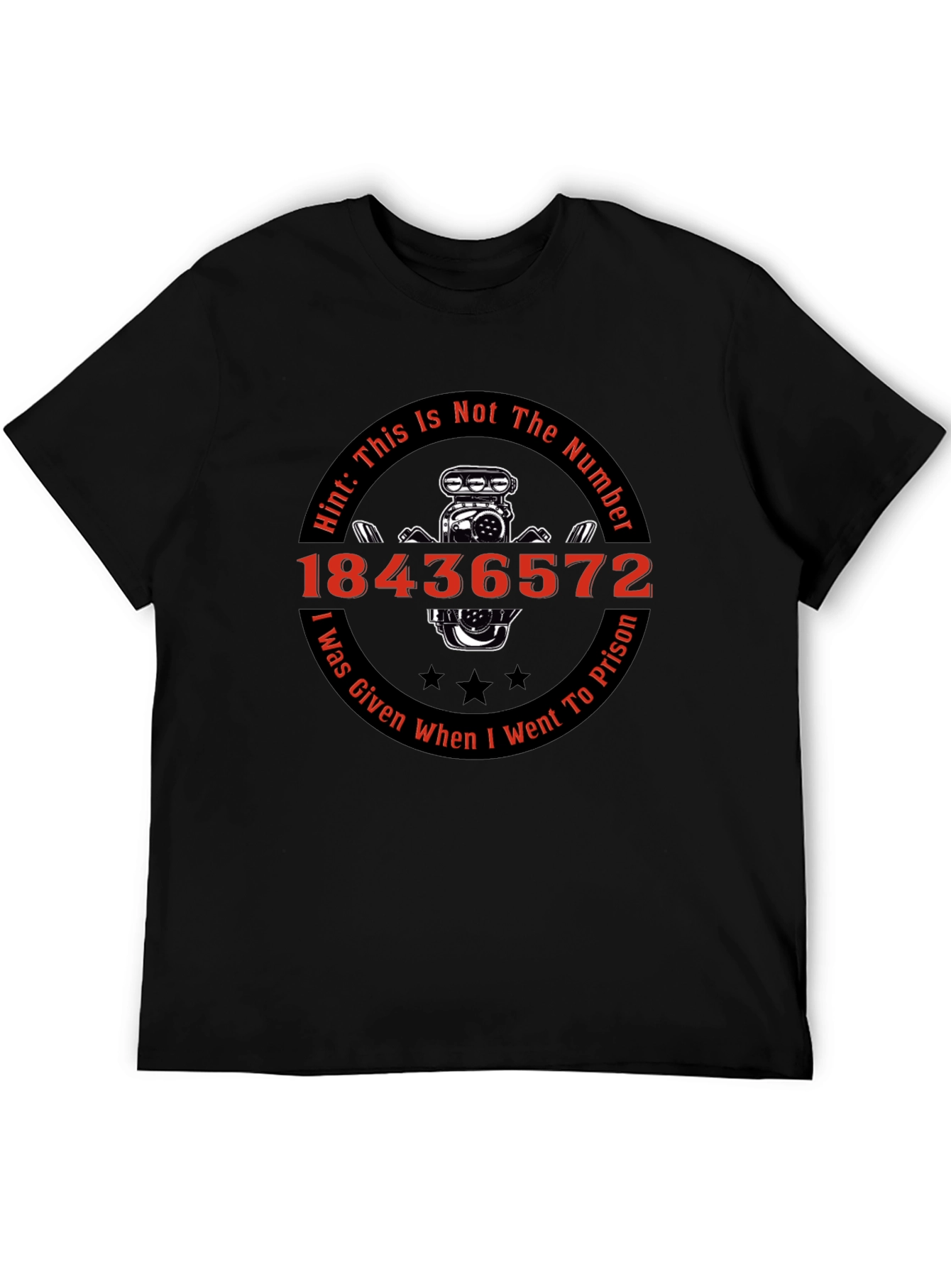 Mens Black T-Shirt with 18436572 Graphic