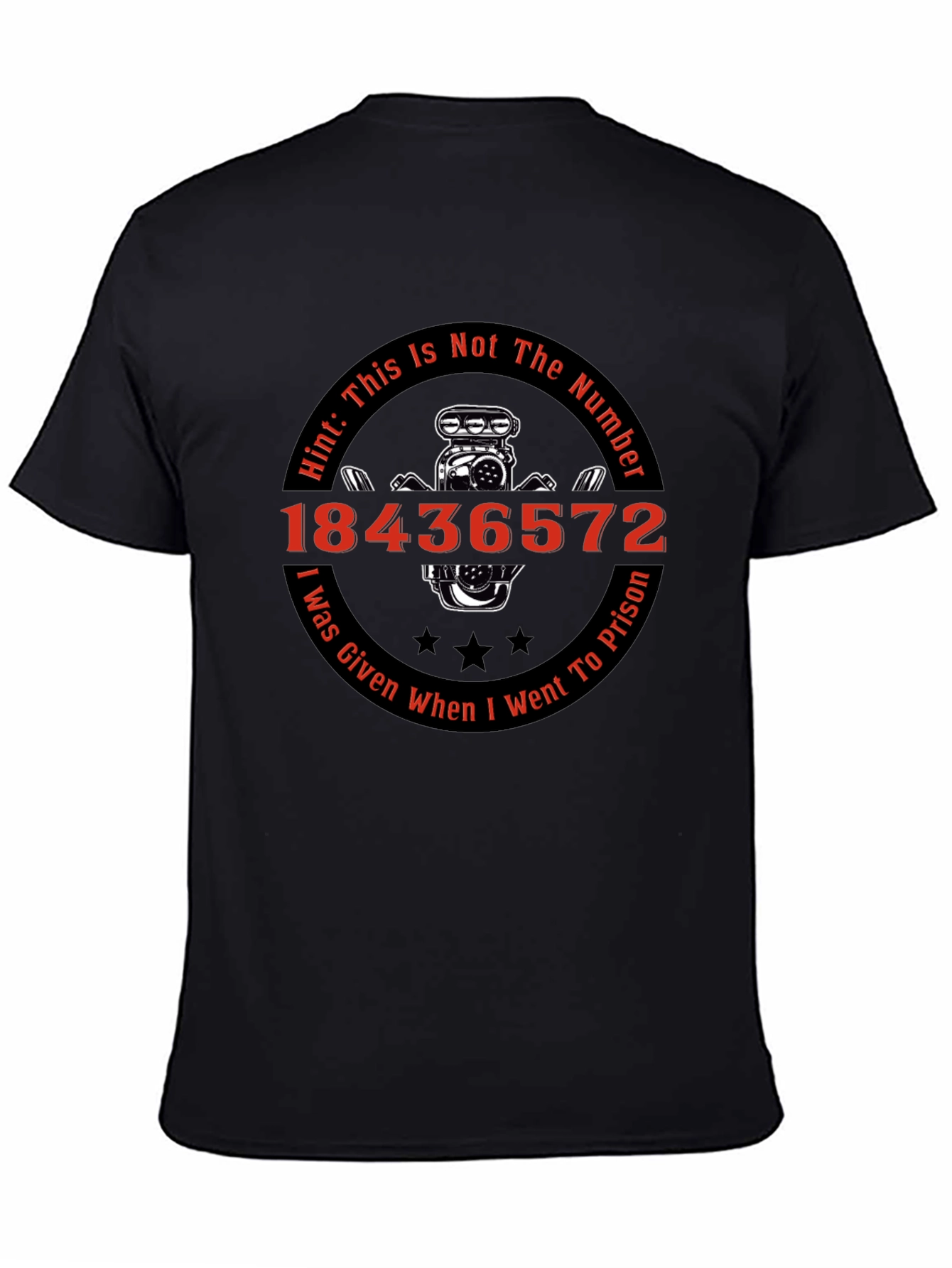 Mens Black T-Shirt with 18436572 Graphic