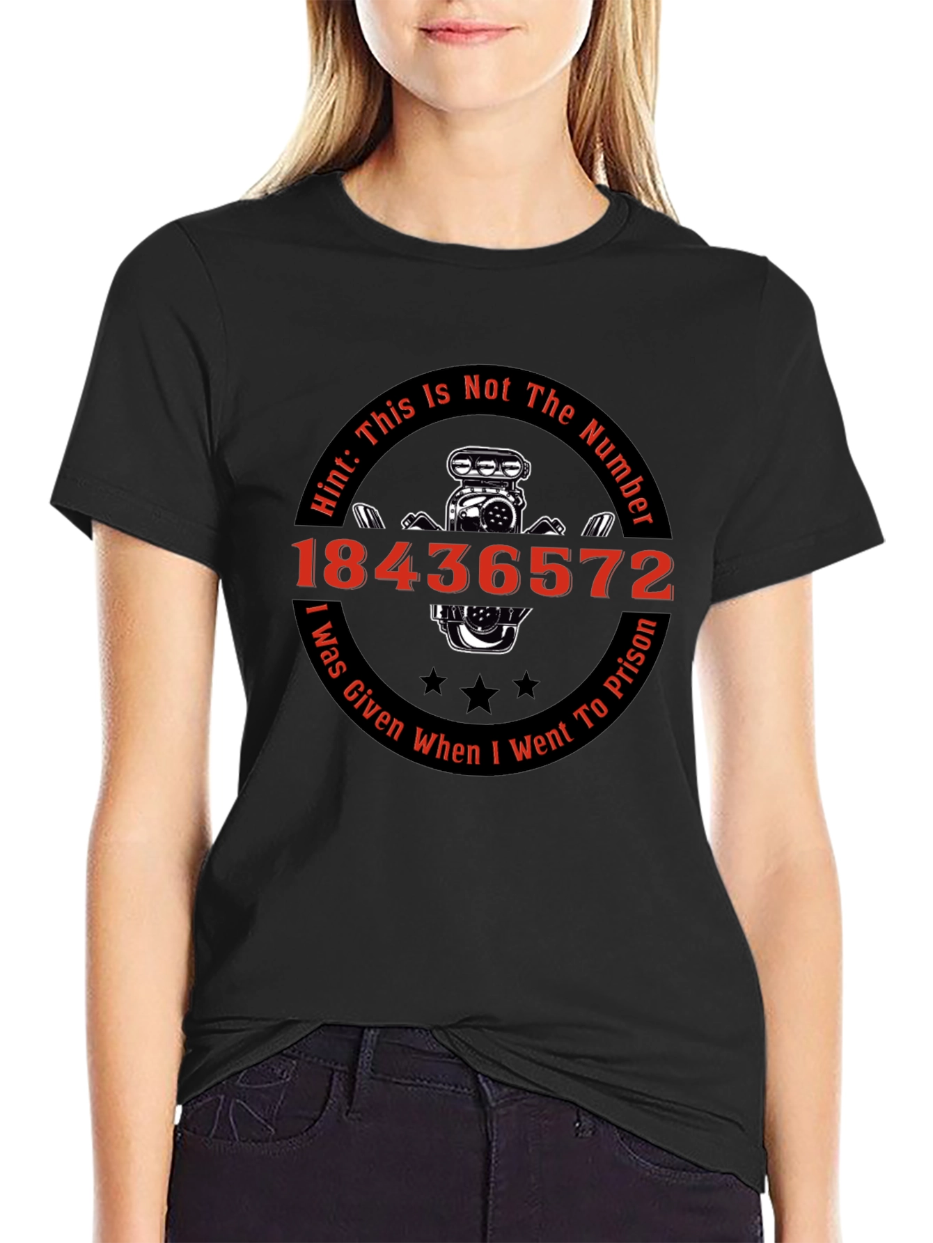 Mens Black T-Shirt with 18436572 Graphic