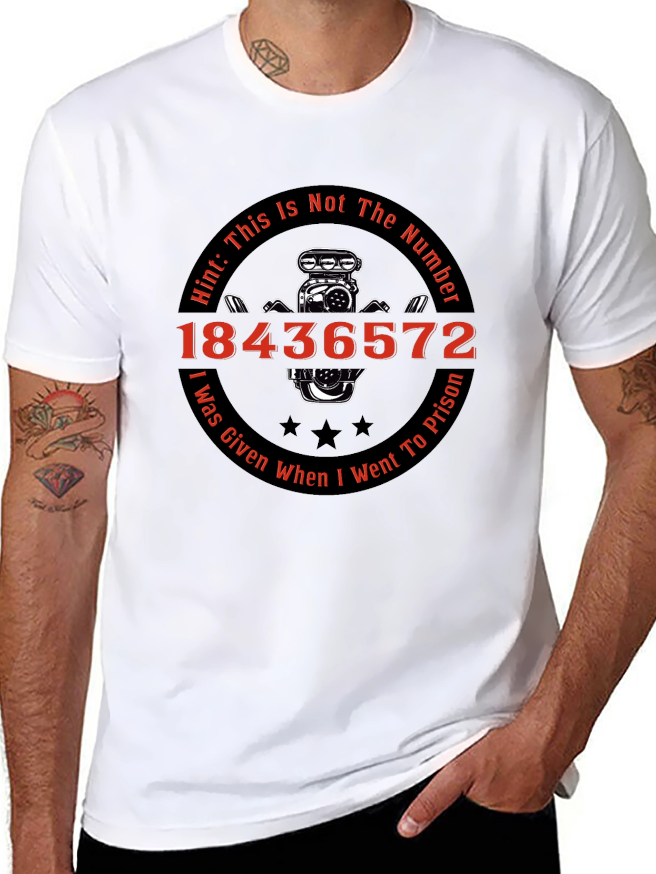 Mens Black T-Shirt with 18436572 Graphic