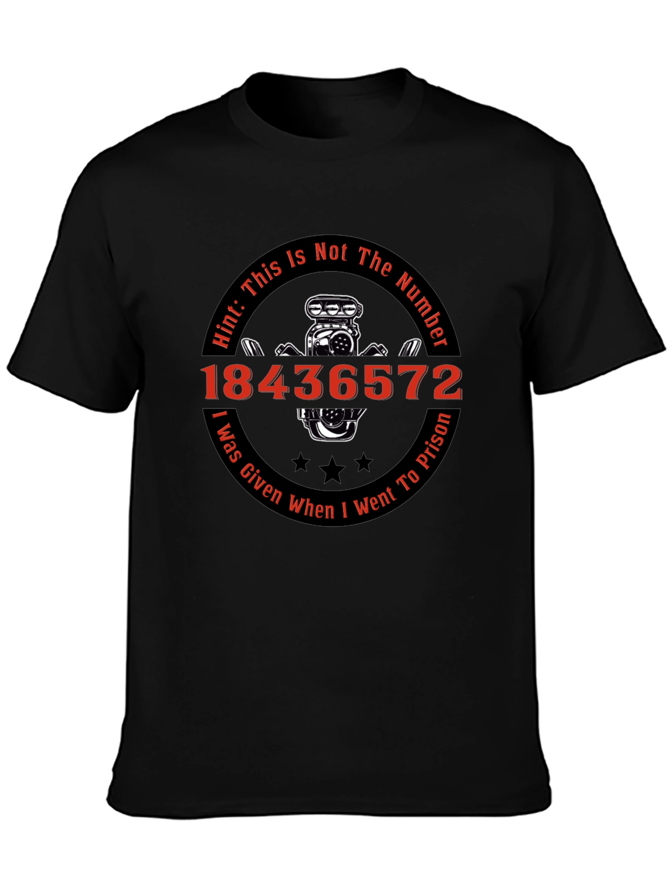 Mens Black T-Shirt with 18436572 Graphic