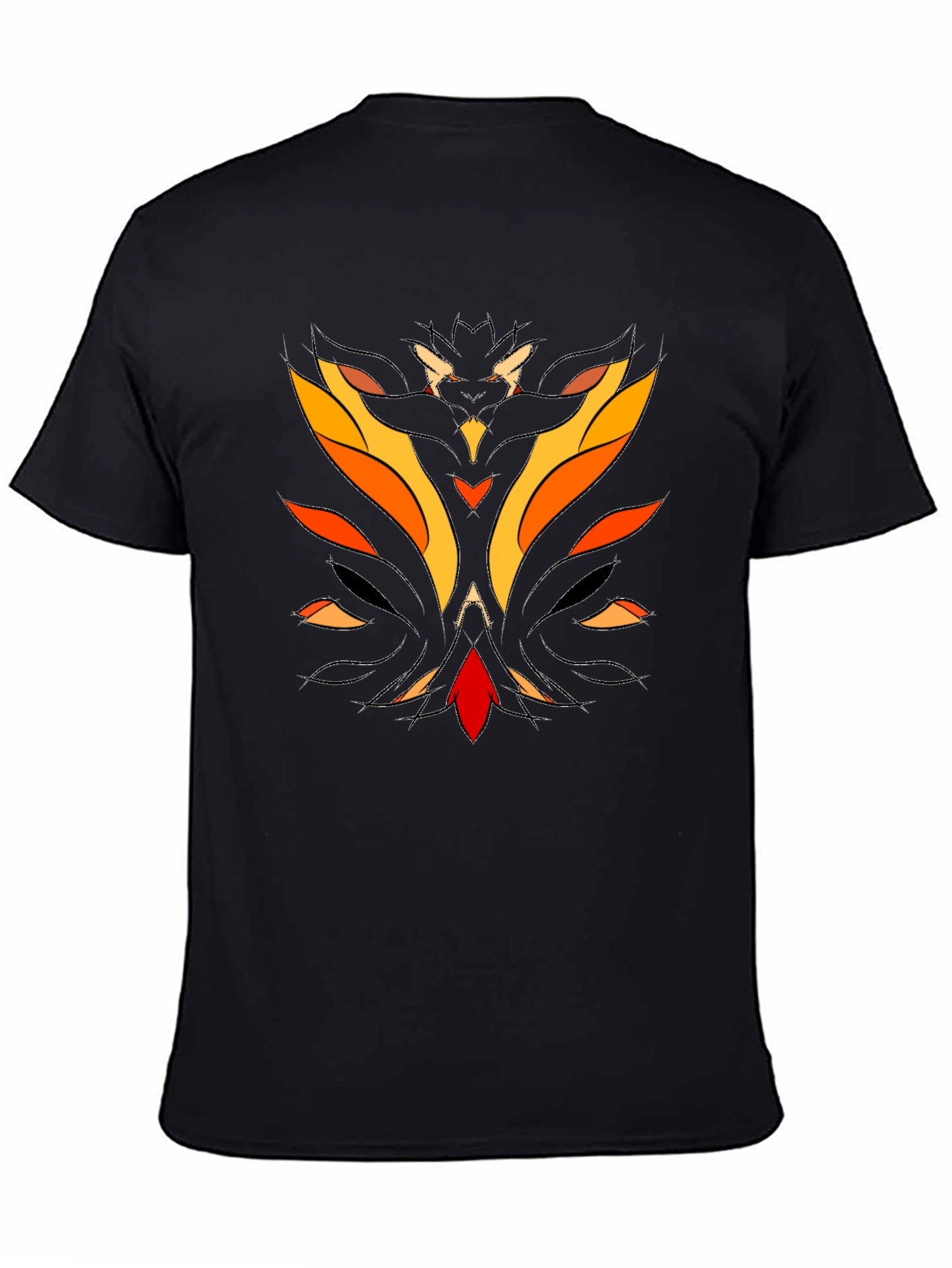 Abstract Flame Graphic Black T-Shirt