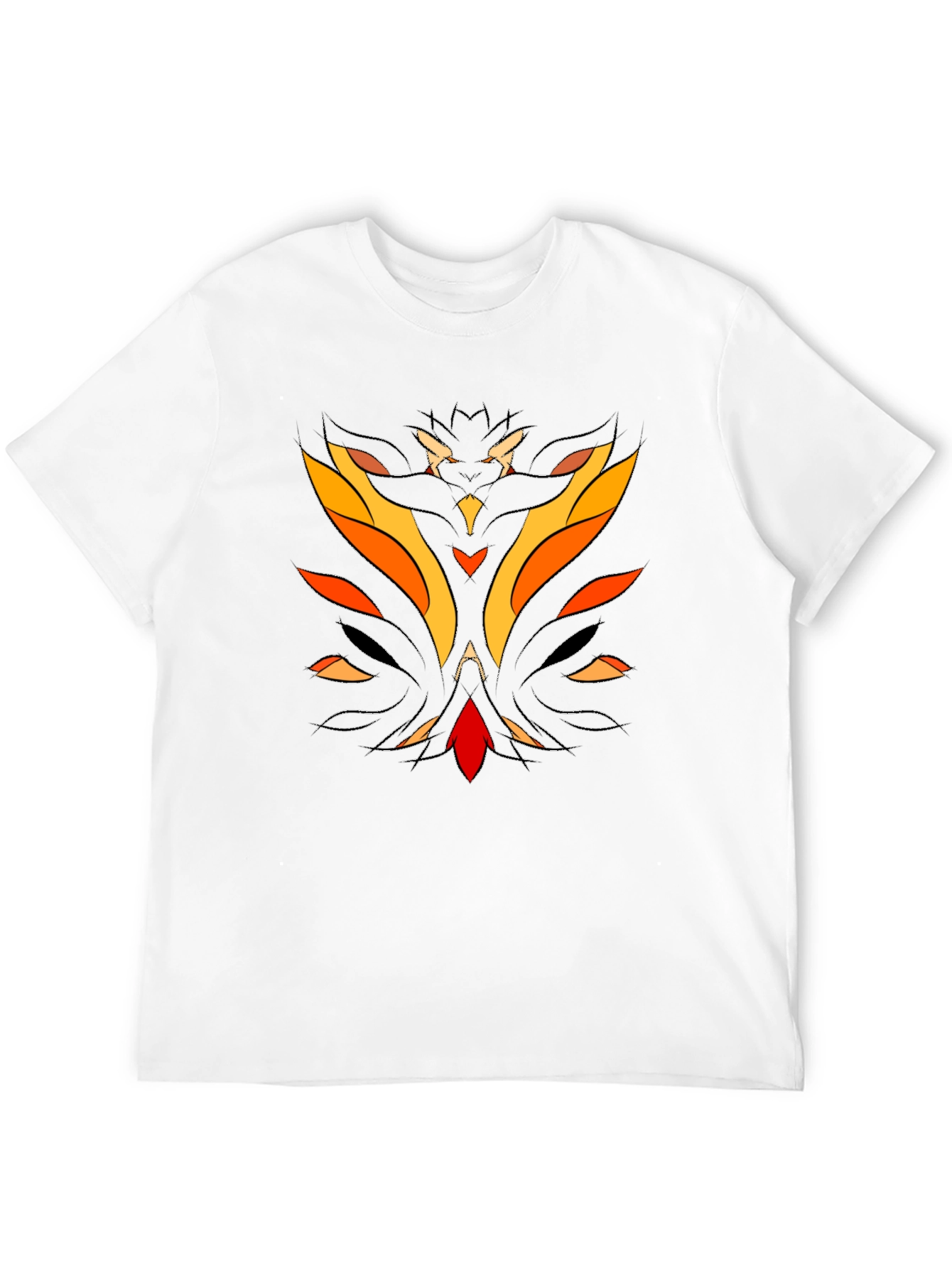 Abstract Flame Graphic Black T-Shirt
