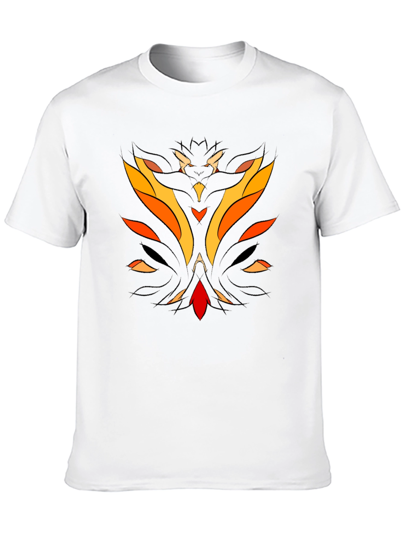 Abstract Flame Graphic Black T-Shirt