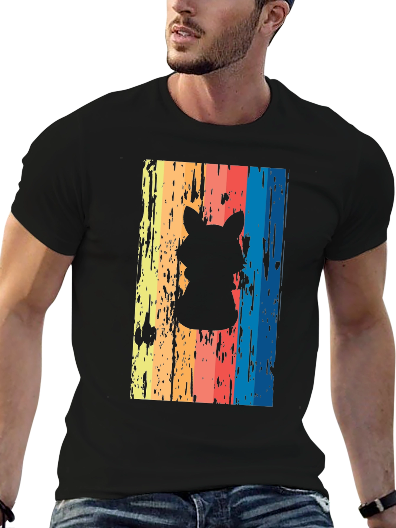 Retro Raccoon Silhouette T-Shirt