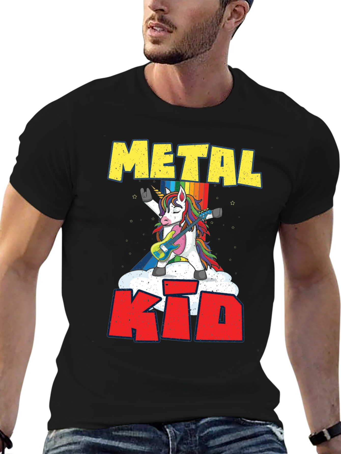 Metal Kid Unicorn Guitarist T-Shirt