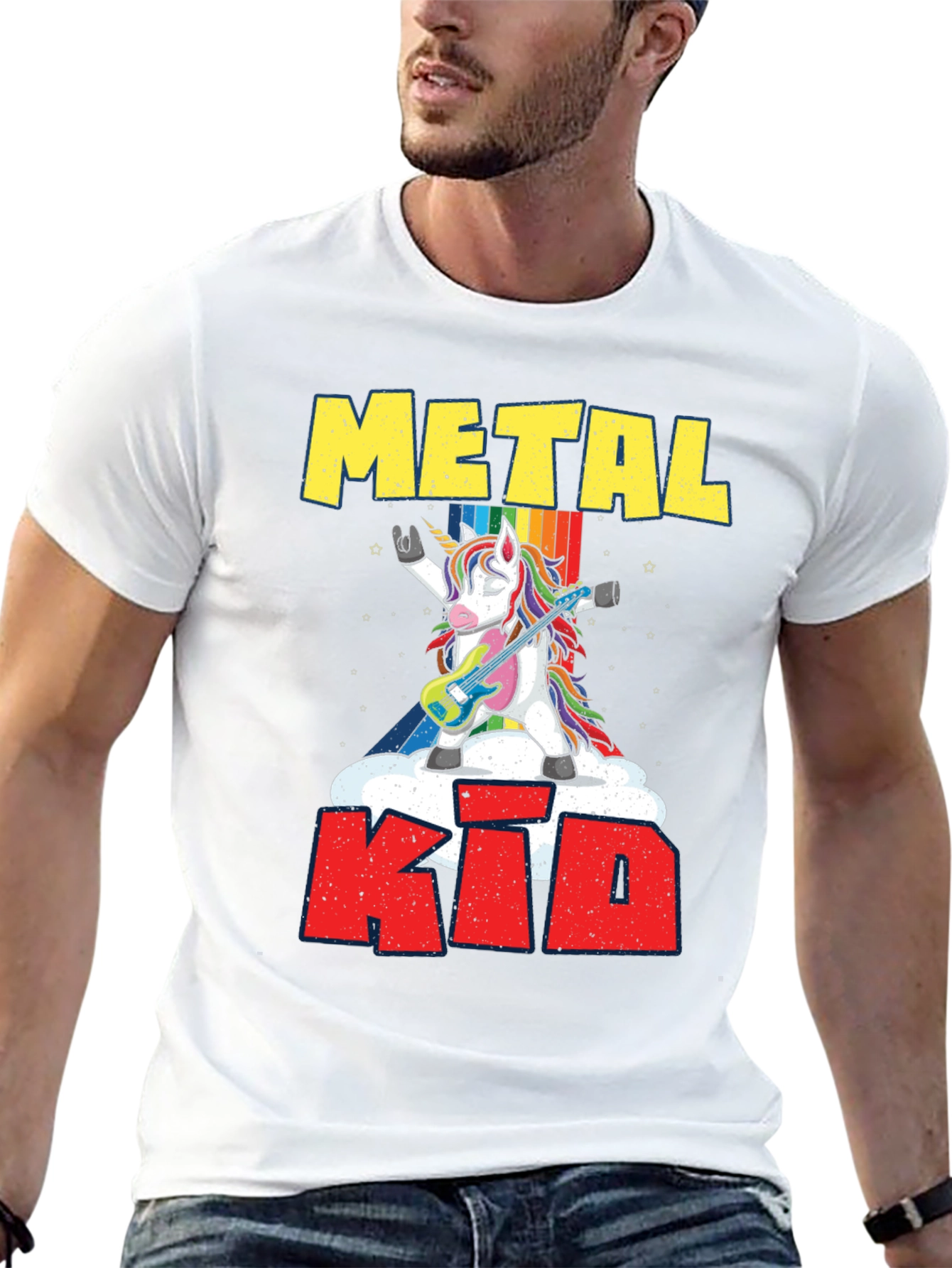 Metal Kid Unicorn Guitarist T-Shirt