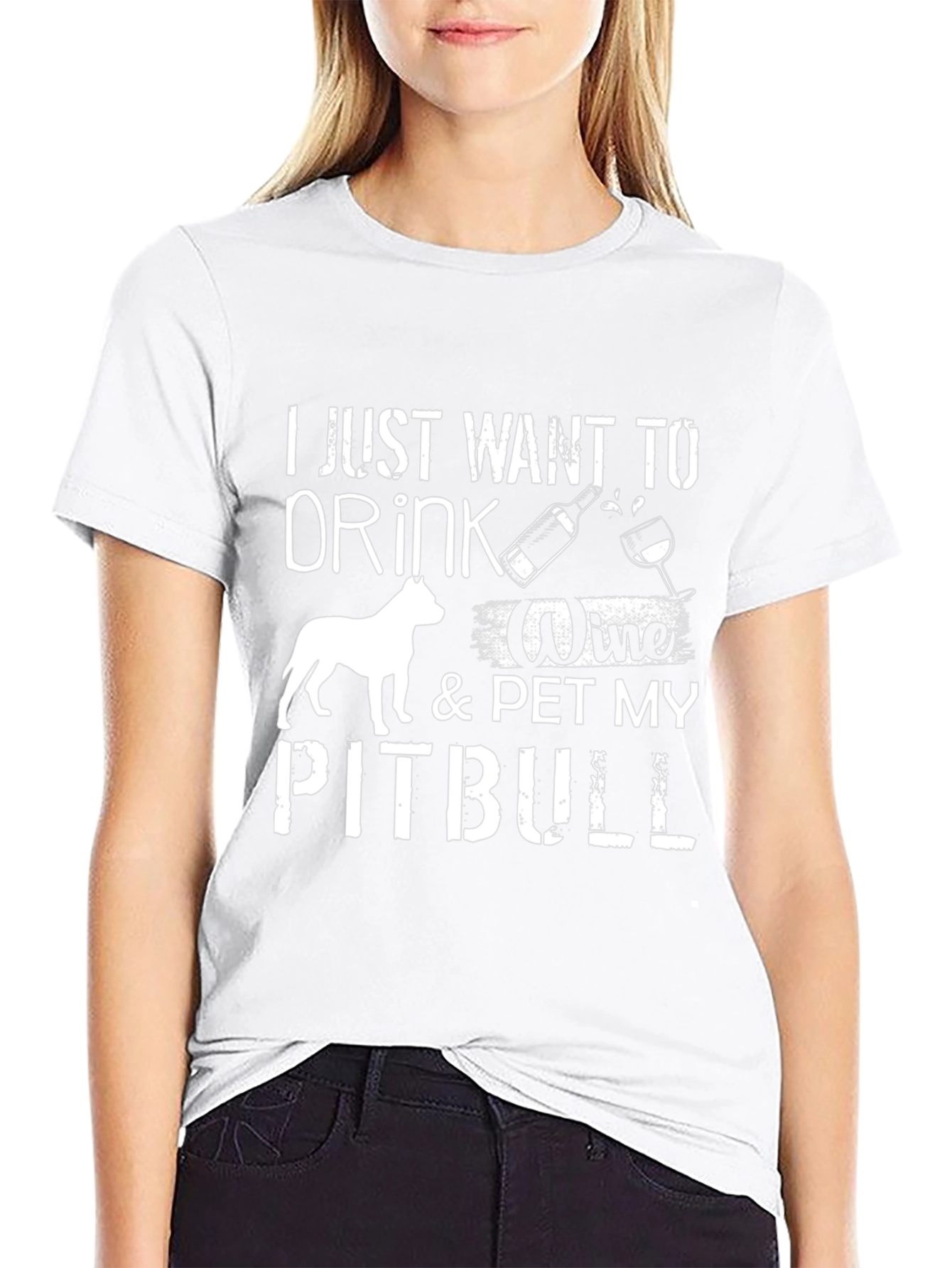 Drink Wine & Pet Pitbull Graphic Tee
