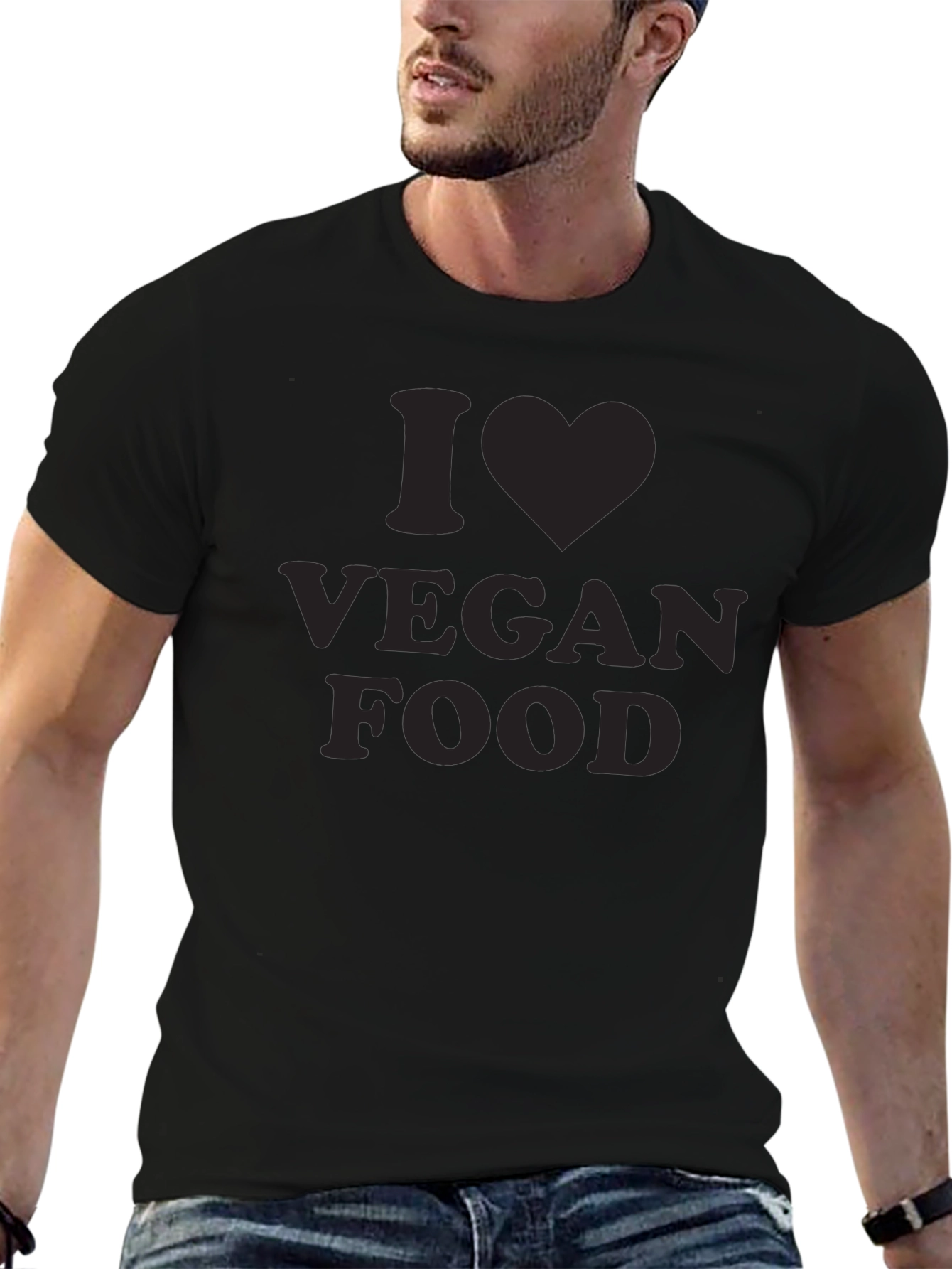 I Heart Vegan Food Black T-Shirt