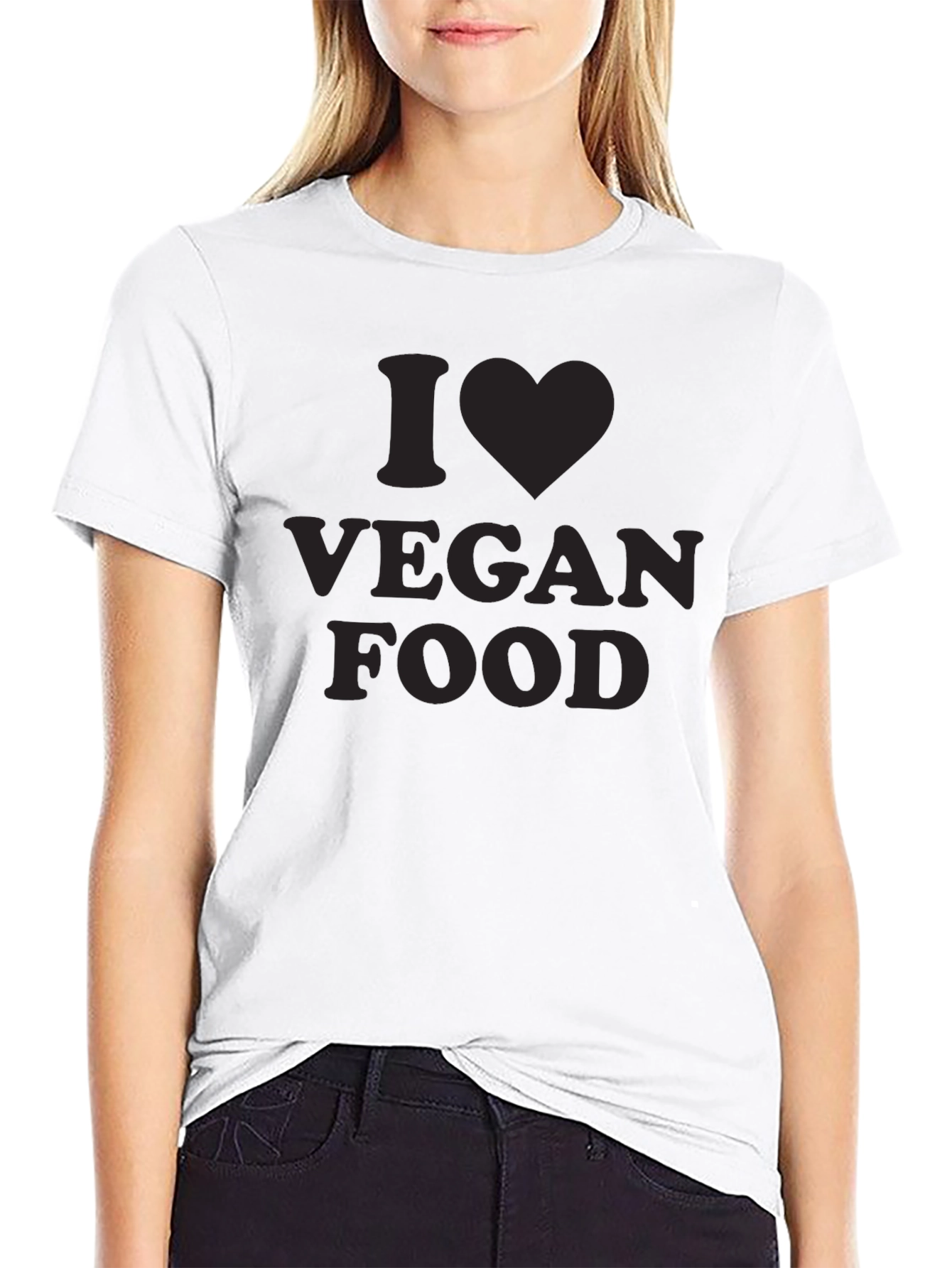 I Heart Vegan Food Black T-Shirt
