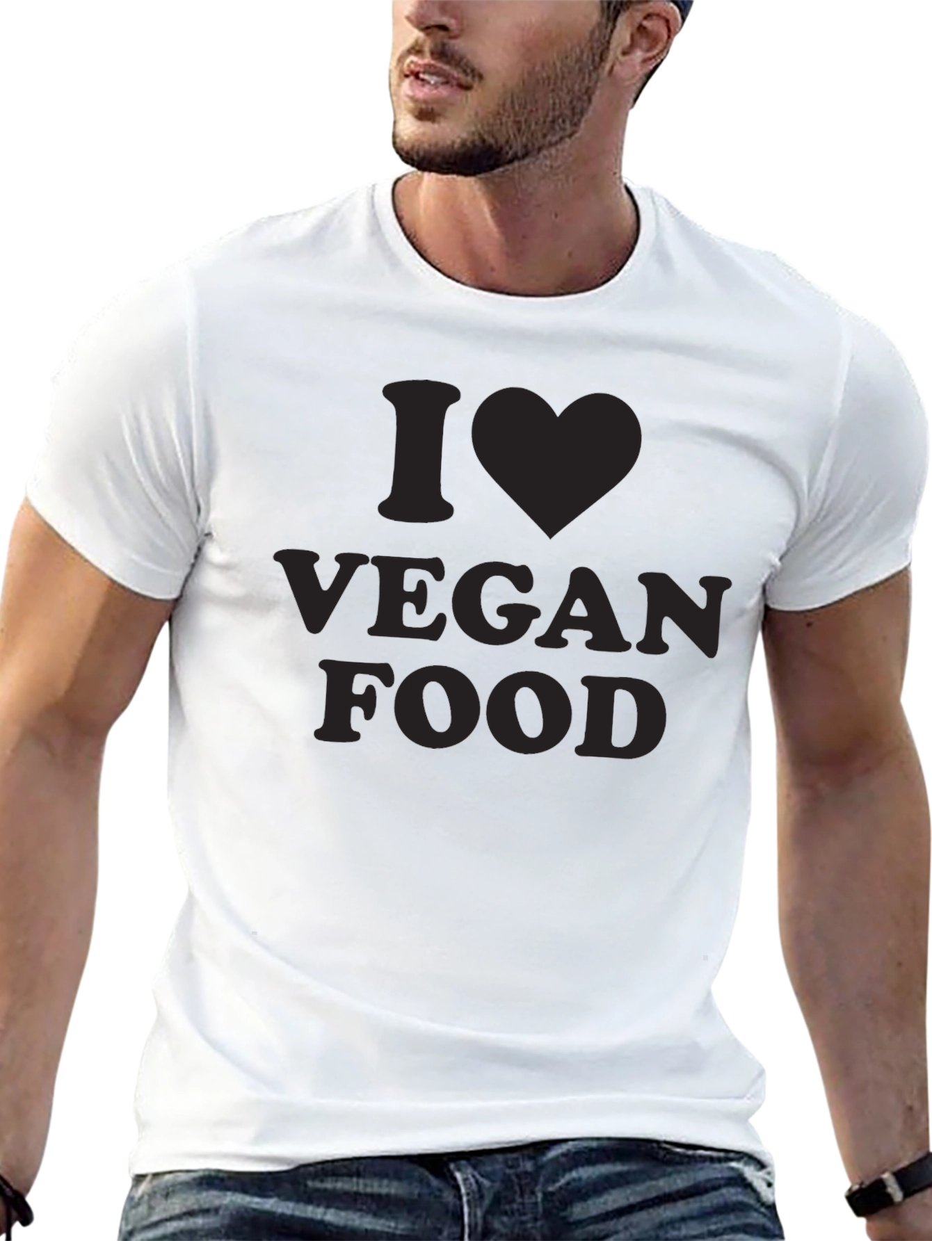 I Heart Vegan Food Black T-Shirt