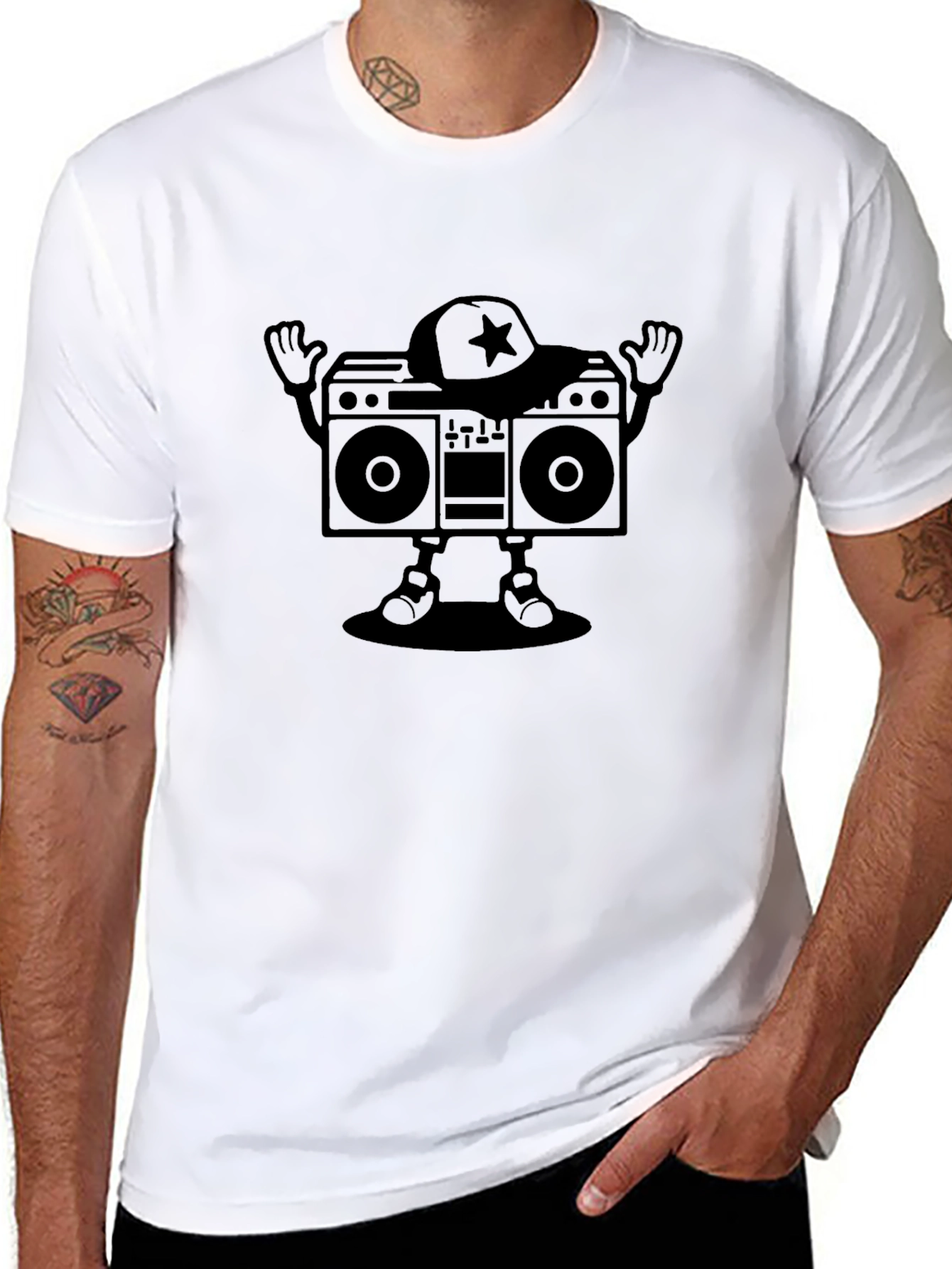 Retro Boombox Graphic Tee - Cool Casual Style