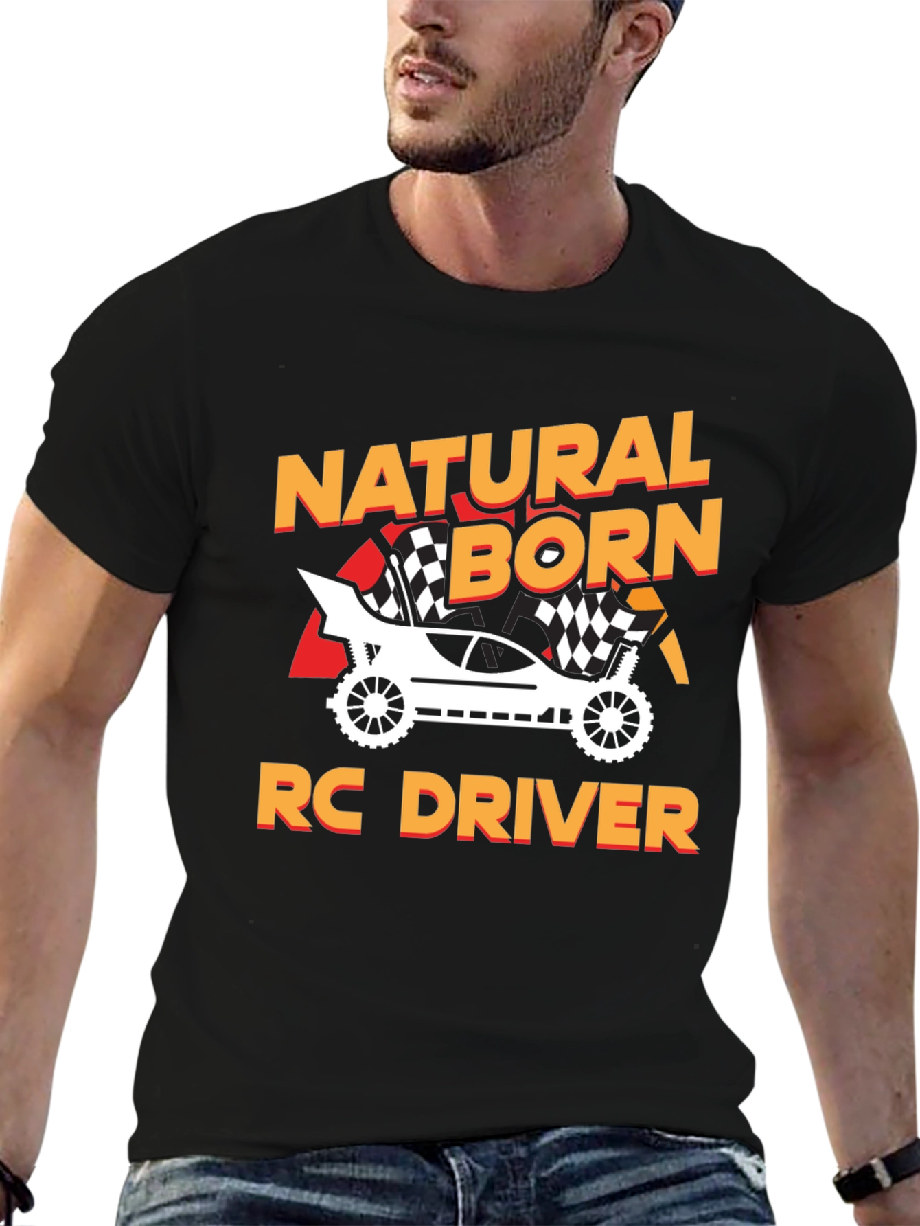 Natural Born RC Driver Black Graphic Tee