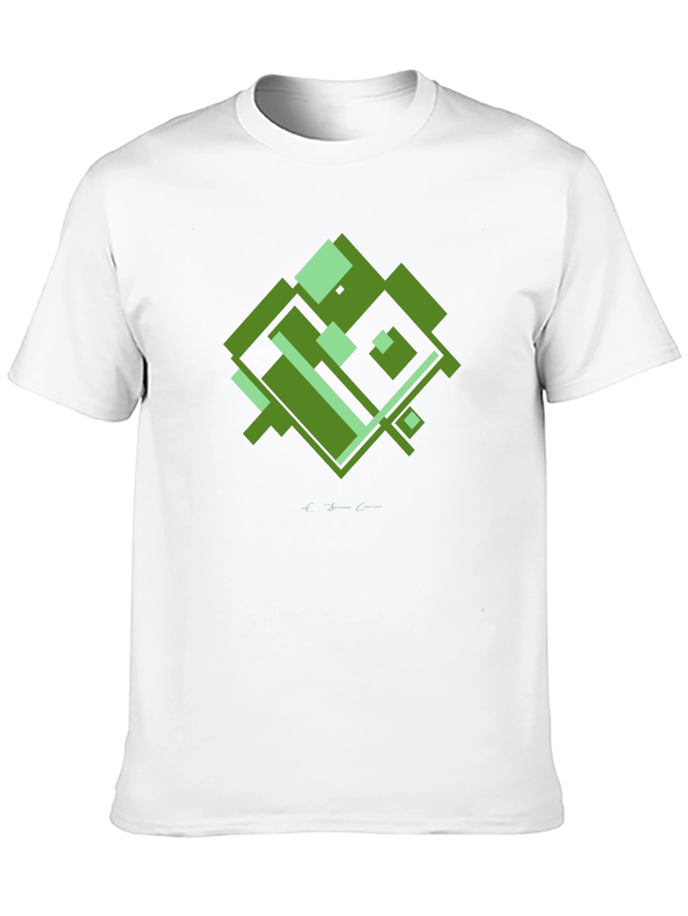 Geometric Green Graphic Tee - Modern Style