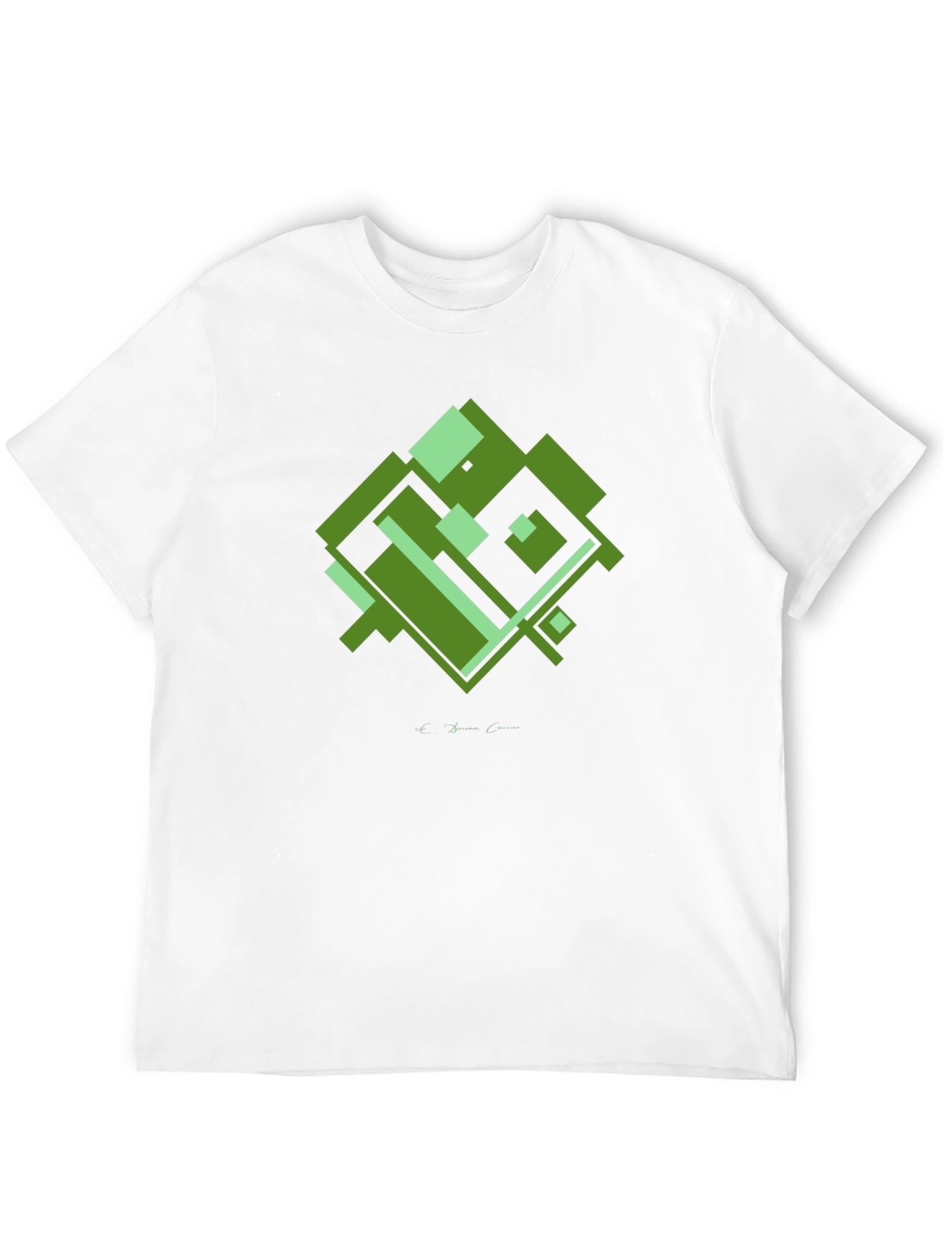 Geometric Green Graphic Tee - Modern Style