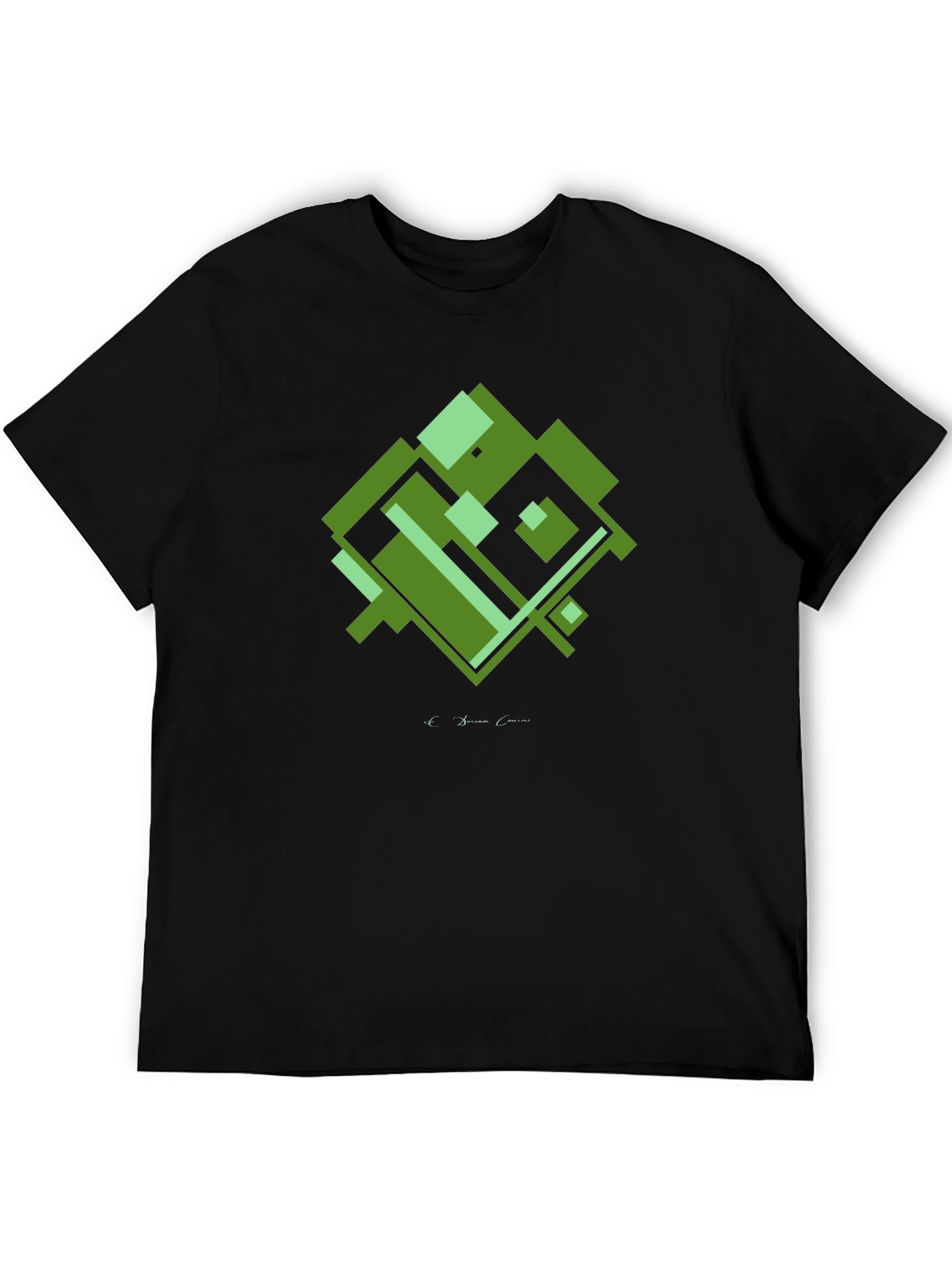Geometric Green Graphic Tee - Modern Style