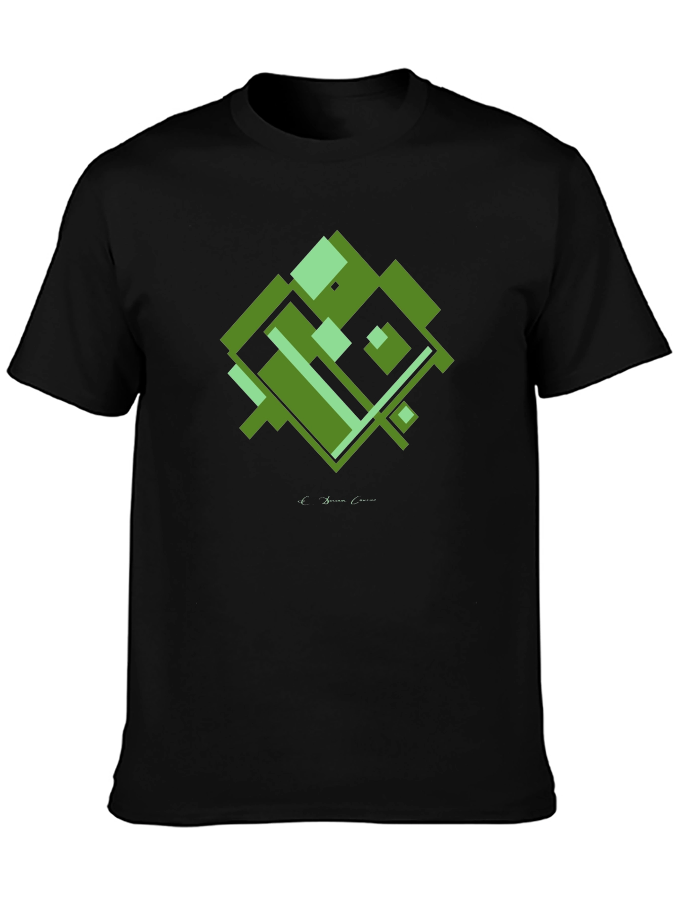 Geometric Green Graphic Tee - Modern Style
