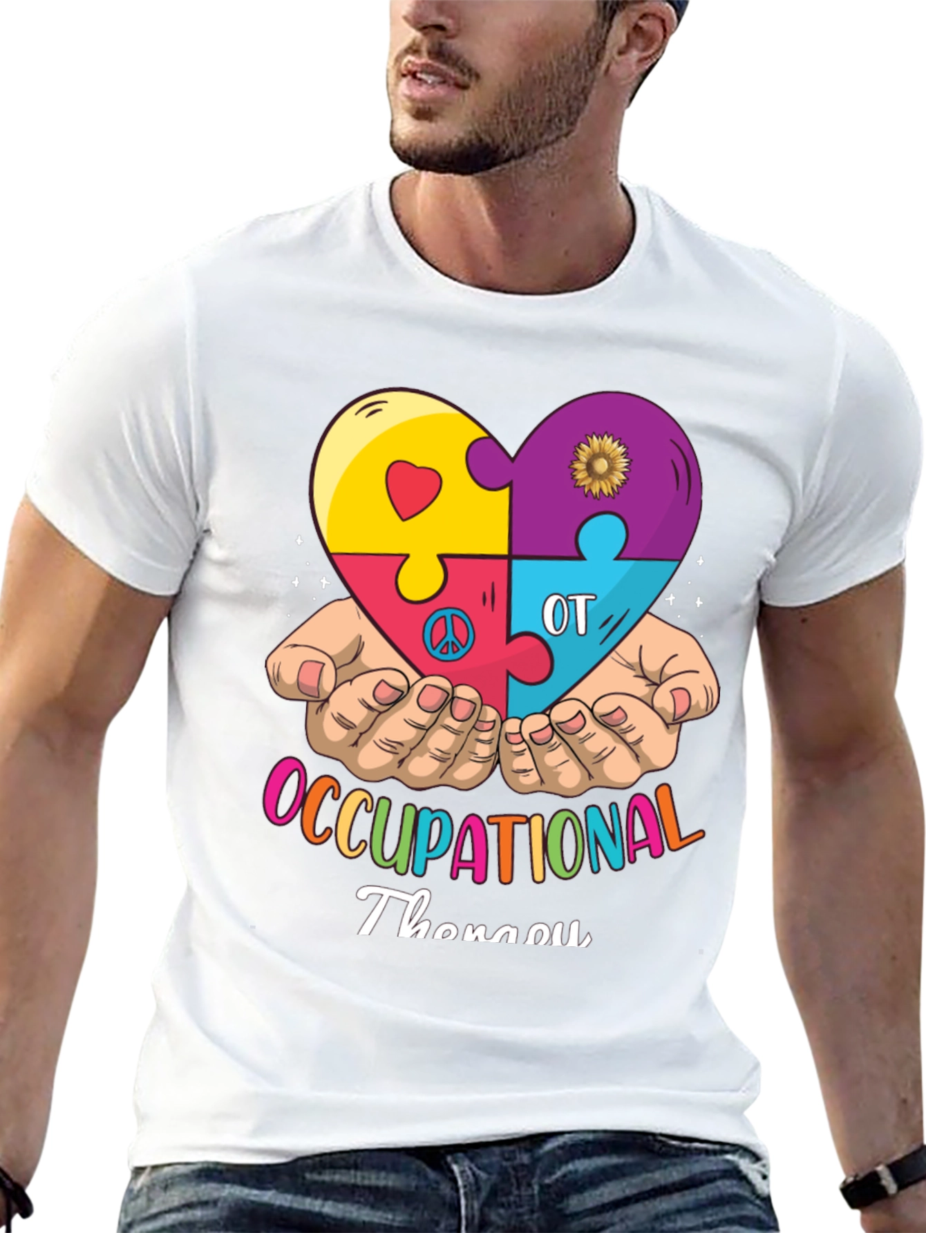 Occupational Therapy Puzzle Piece Heart T-Shirt