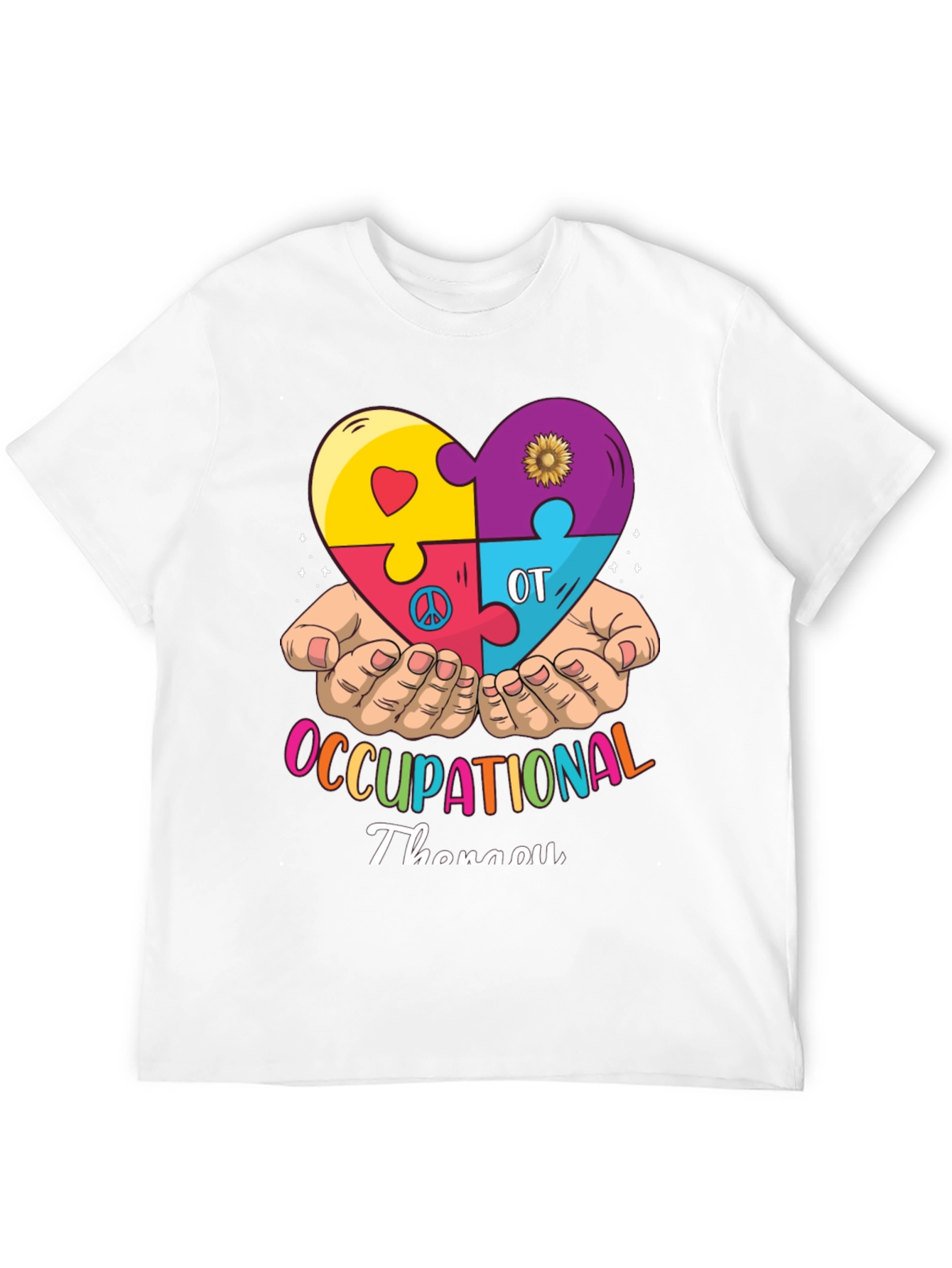 Occupational Therapy Puzzle Piece Heart T-Shirt