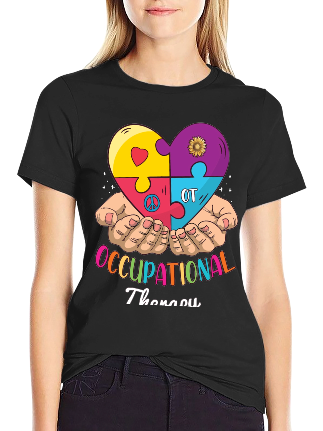 Occupational Therapy Puzzle Piece Heart T-Shirt