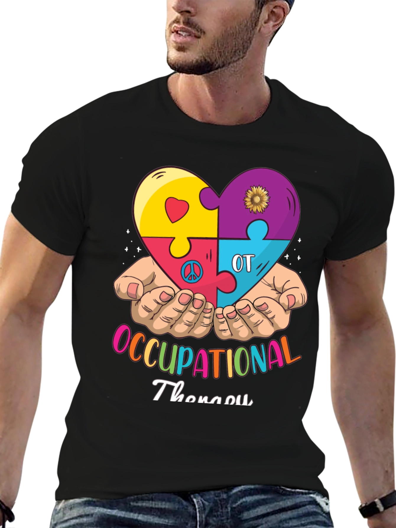 Occupational Therapy Puzzle Piece Heart T-Shirt