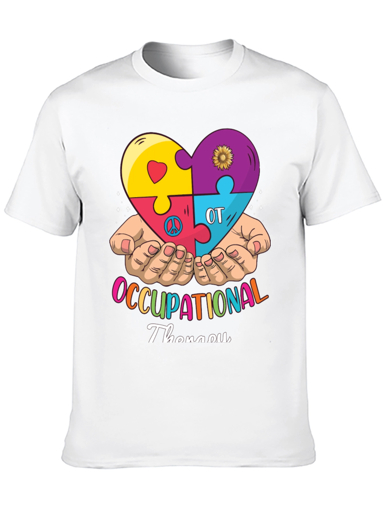 Occupational Therapy Puzzle Piece Heart T-Shirt