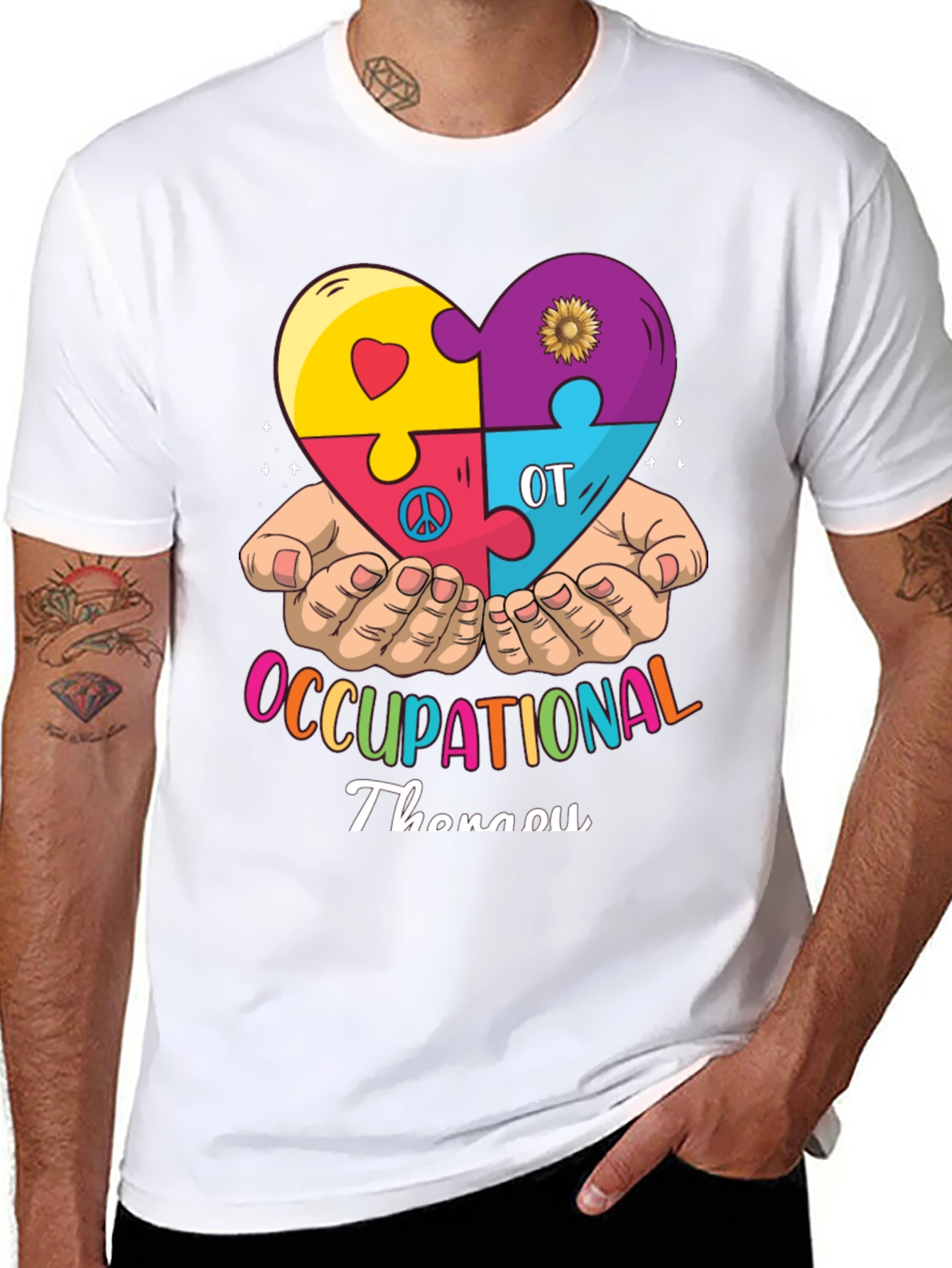 Occupational Therapy Puzzle Piece Heart T-Shirt