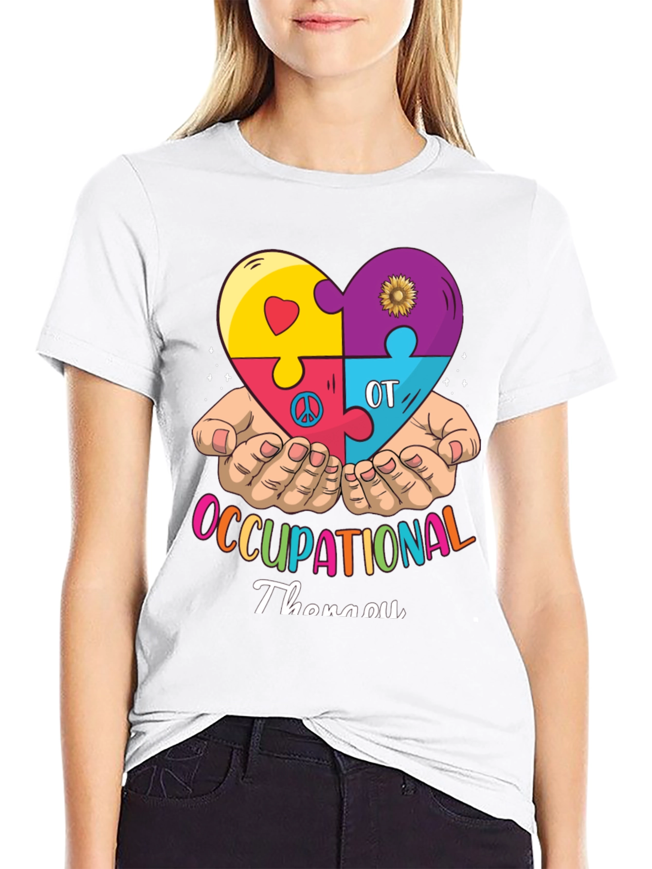 Occupational Therapy Puzzle Piece Heart T-Shirt