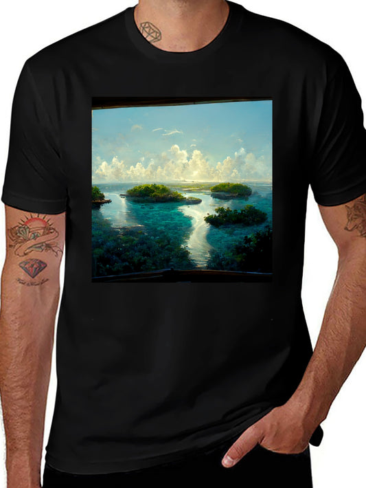 Island Vista Tee - Tropical Getaway Black T-Shirt