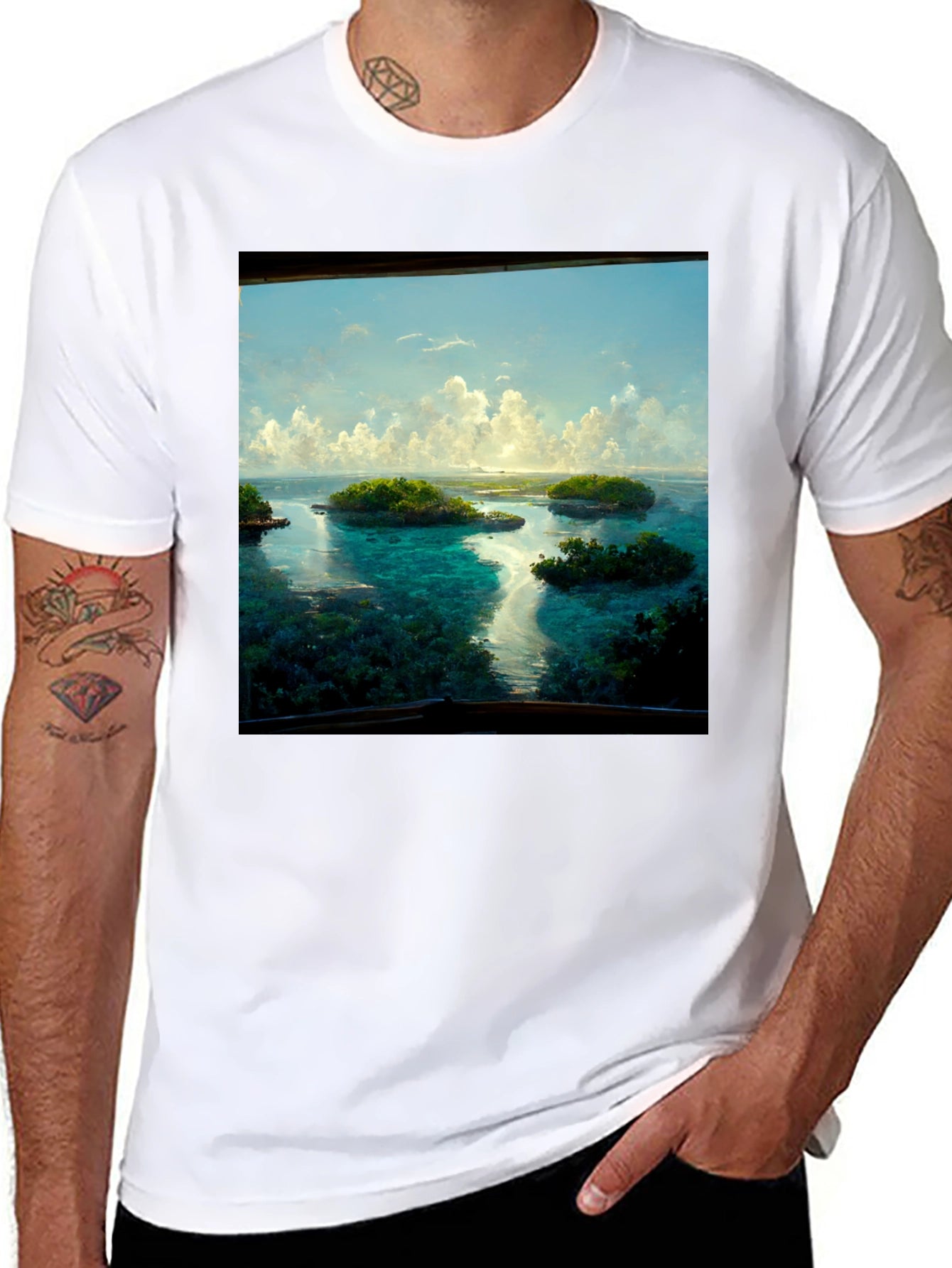 Island Vista Tee - Tropical Getaway Black T-Shirt