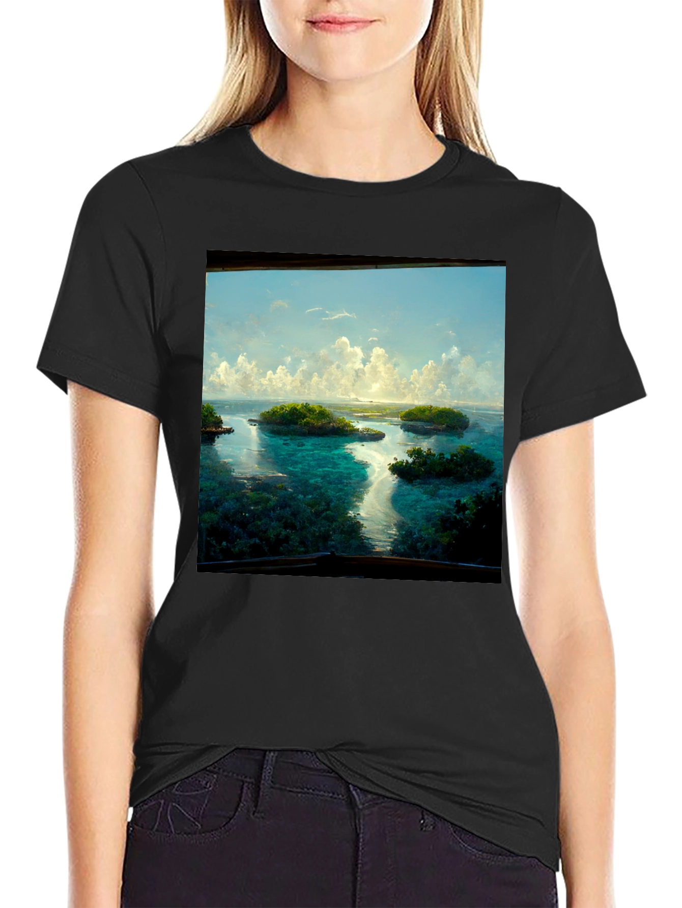 Island Vista Tee - Tropical Getaway Black T-Shirt