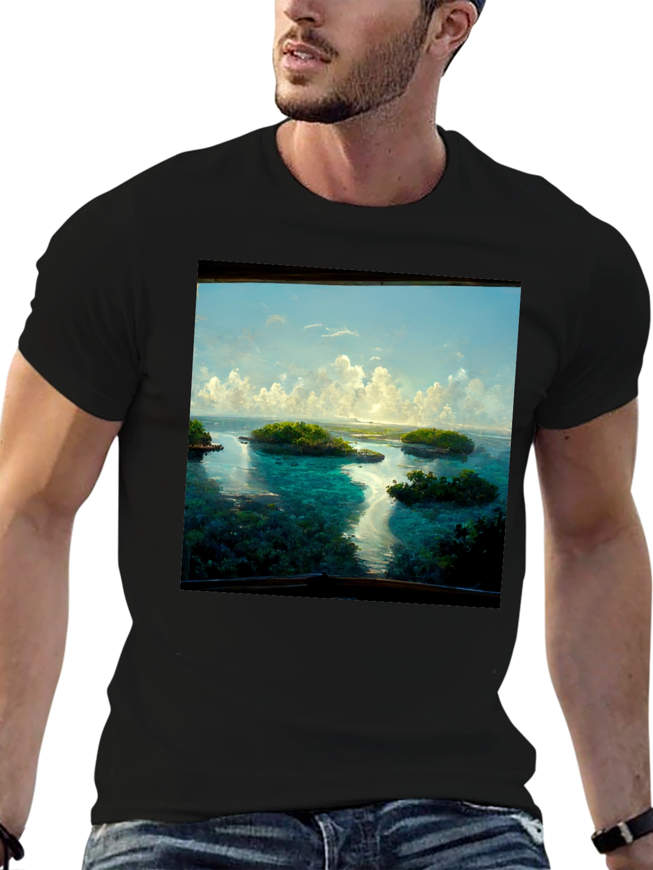 Island Vista Tee - Tropical Getaway Black T-Shirt