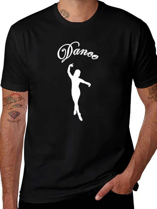 Dance Silhouette Graphic Tee - Black Cotton T-Shirt