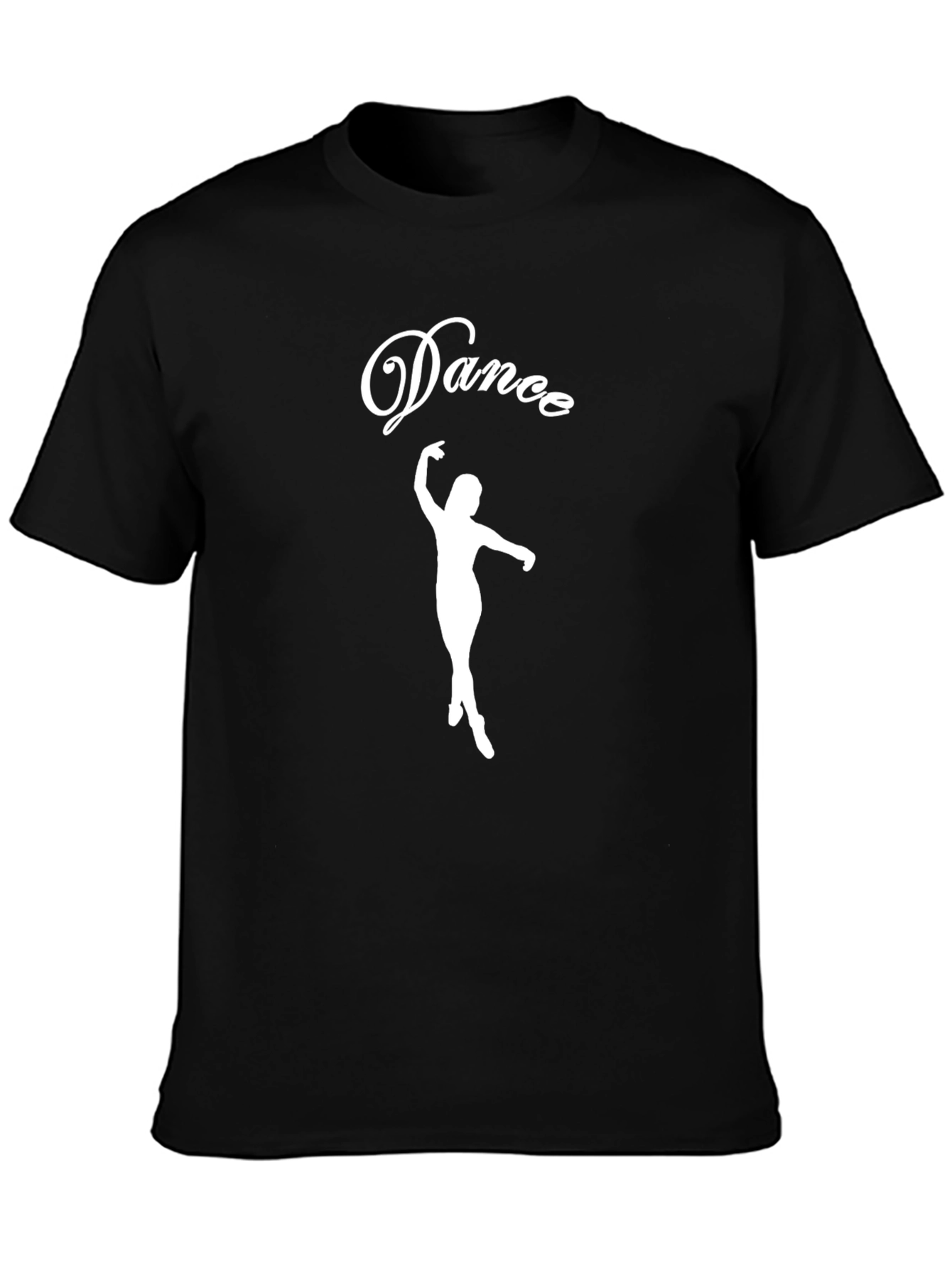 Dance Silhouette Graphic Tee - Black Cotton T-Shirt