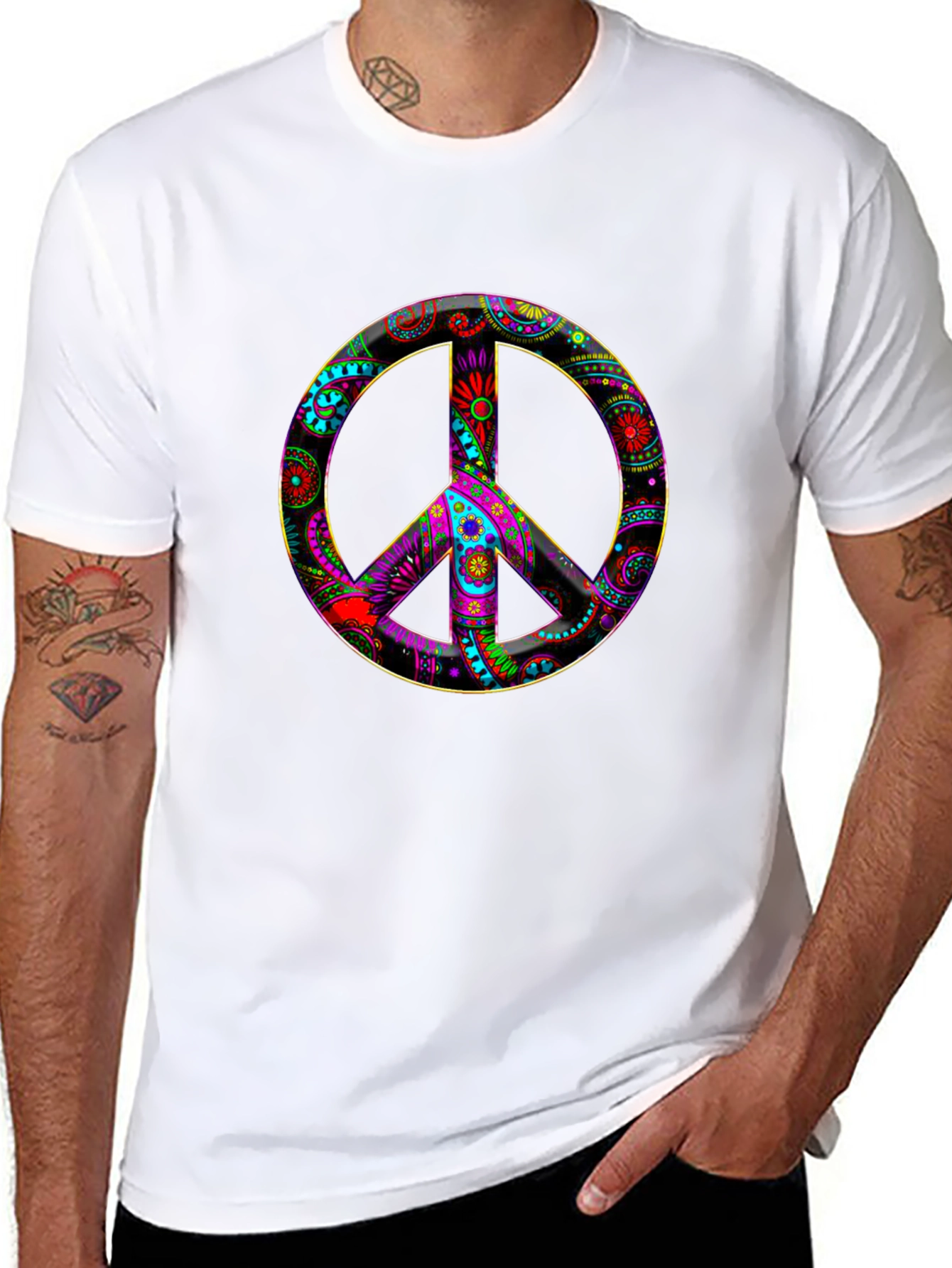 Peace Sign Graphic Tee - Vibrant Design