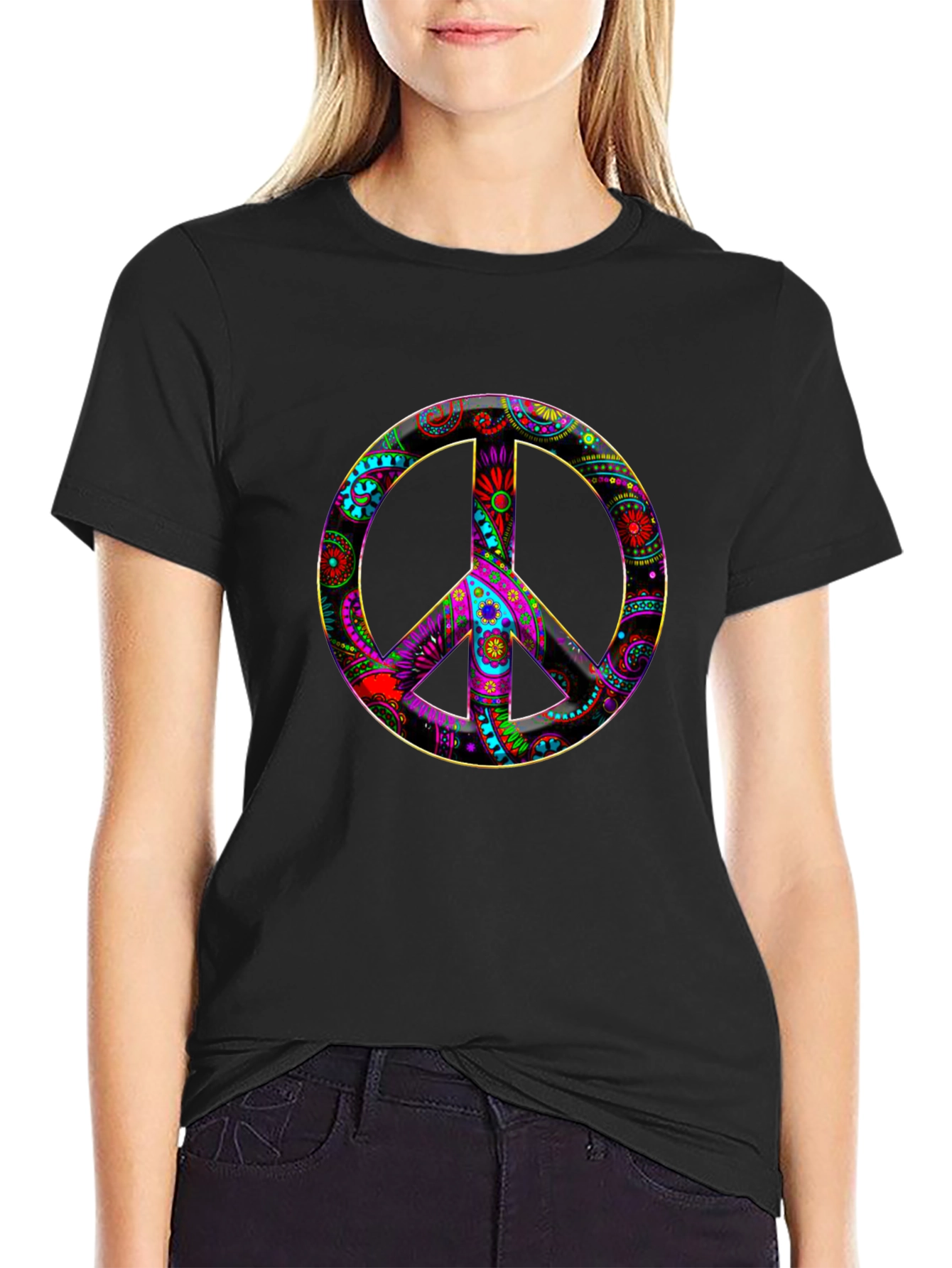 Peace Sign Graphic Tee - Vibrant Design