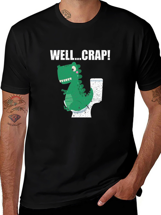 Funny Dinosaur Toilet Humor Graphic T-Shirt