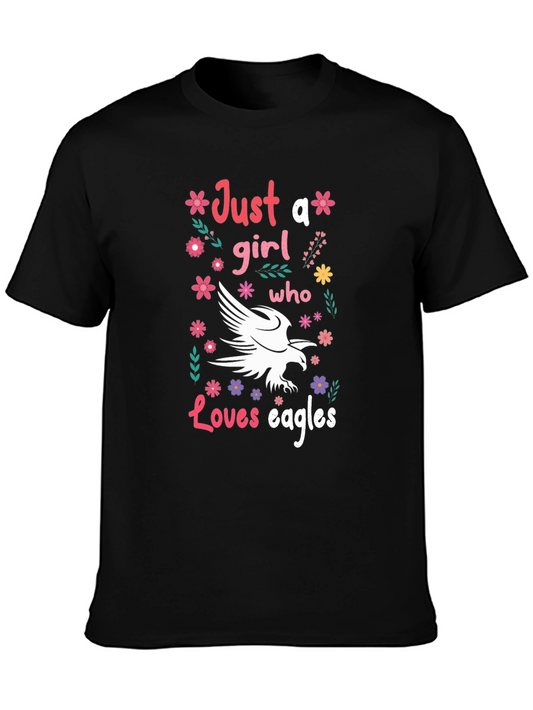 Just A Girl Who Loves Eagles Graphic Tee