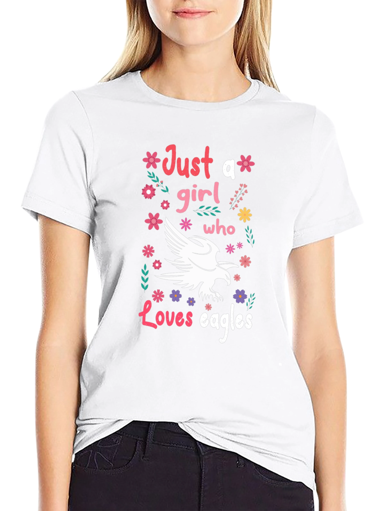 Just A Girl Who Loves Eagles Graphic Tee