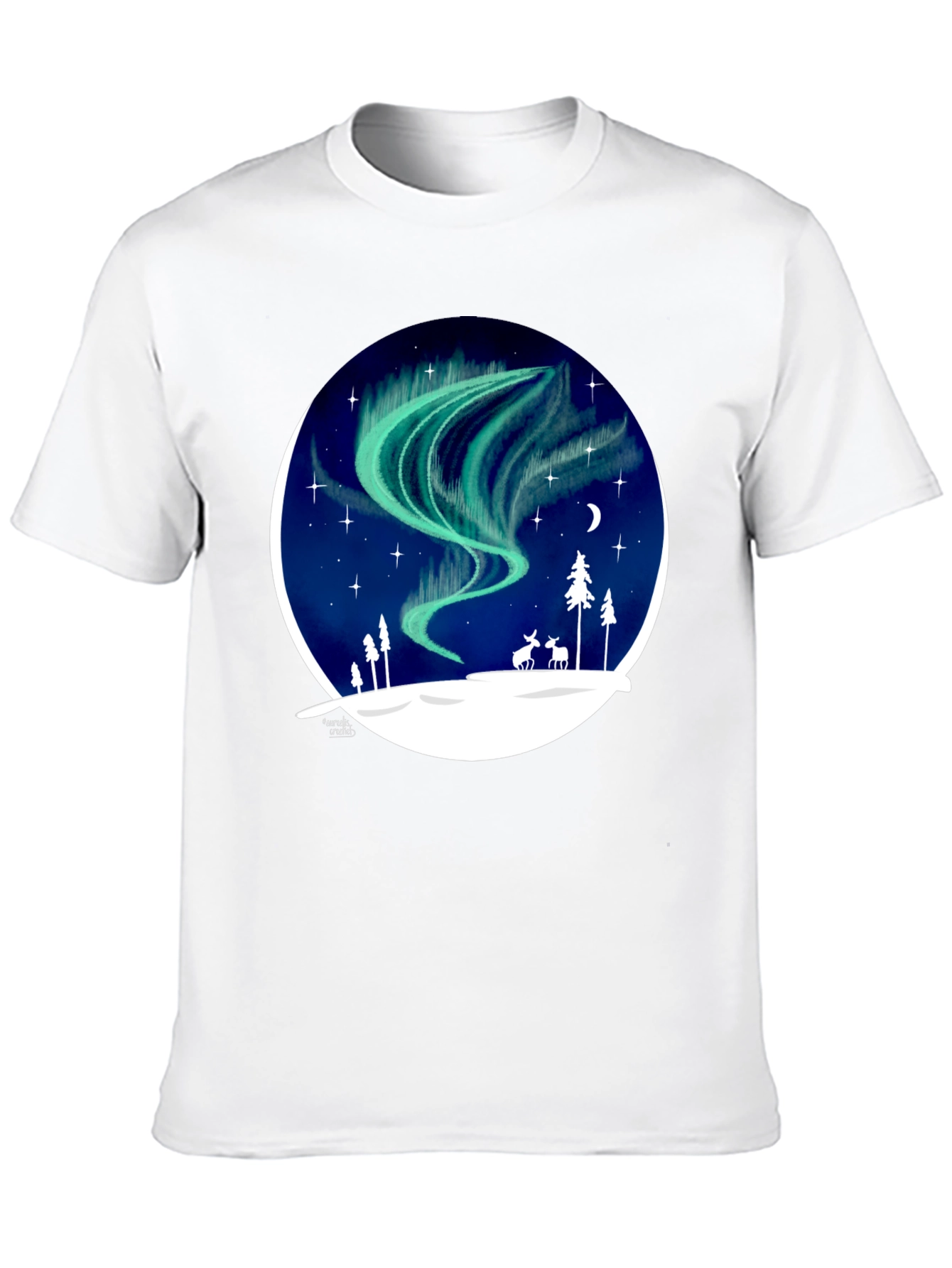 Northern Lights T-Shirt: Unique Winter Scene Design