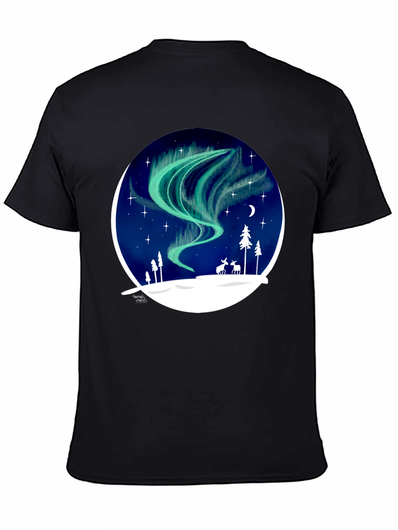 Northern Lights T-Shirt: Unique Winter Scene Design