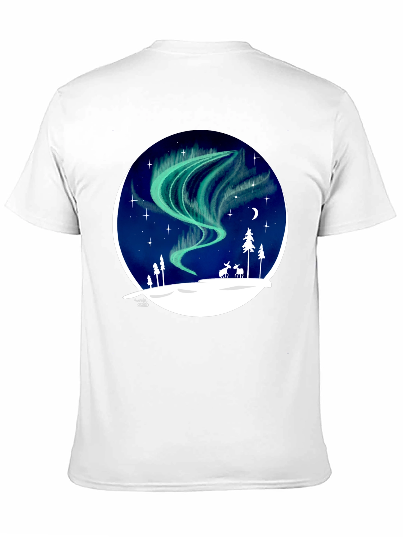 Northern Lights T-Shirt: Unique Winter Scene Design
