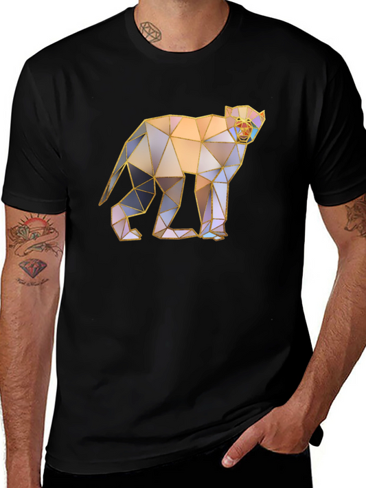 Geometric Monkey Graphic Tee - Modern Art T-Shirt
